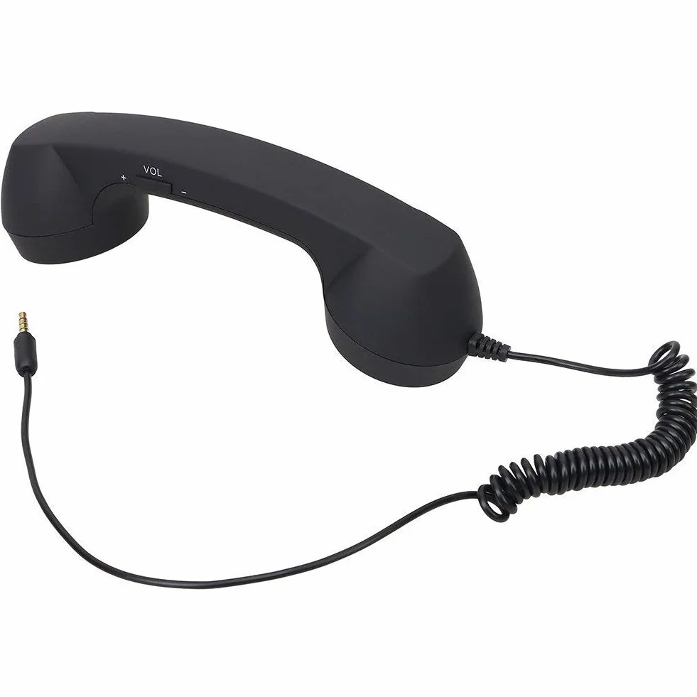 Vintage Retro Słuchawka Telefoniczna Telefon Komórkowy Retro Klasyczna Słuchawka 3,5mm Mini Mic Odbiornik połączeń Telefonicznych do Smartfona (Czarny)