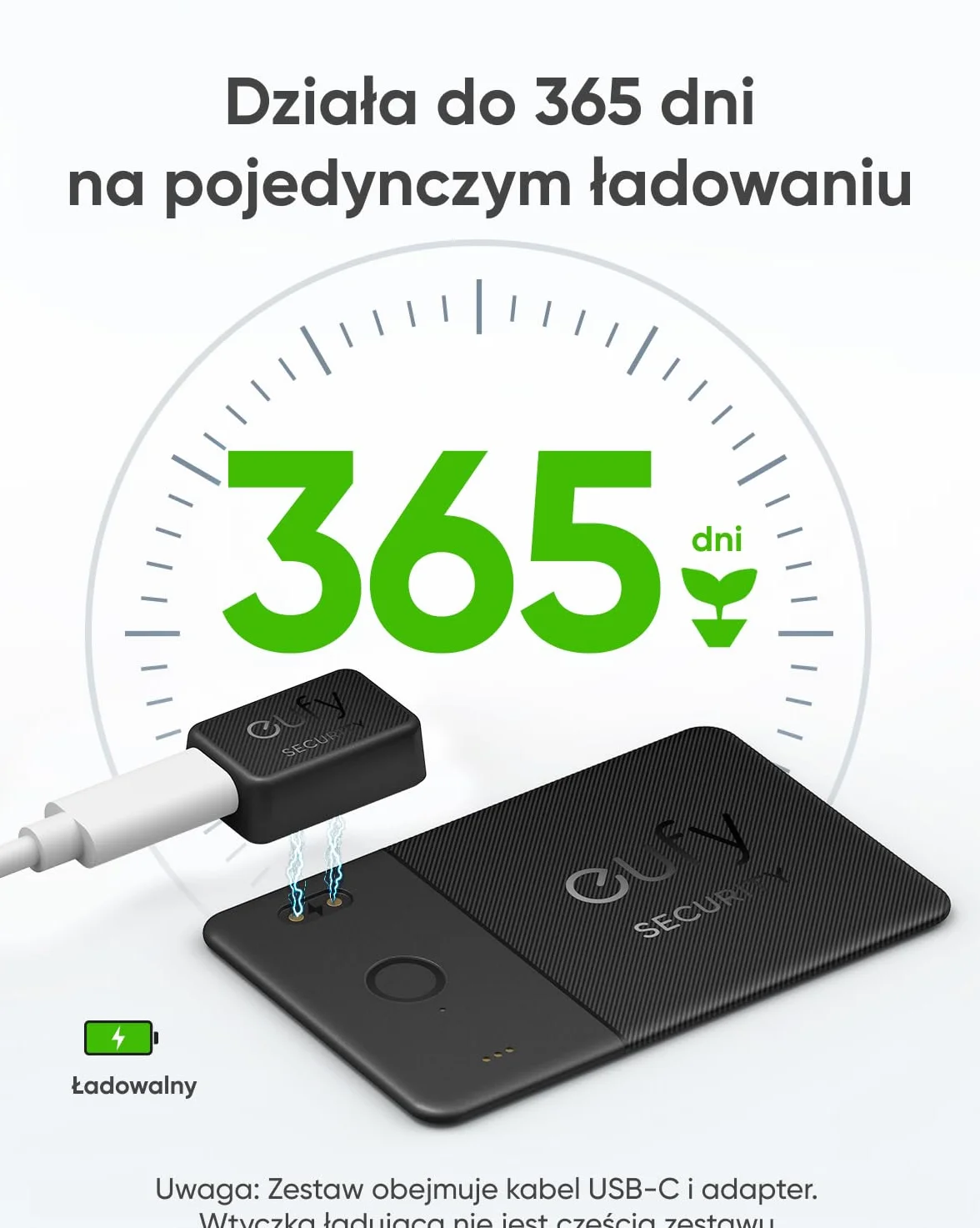 Karta SmartTrack E30 firmy eufy (czarna, 1 sztuka), ładowalna, działa z Apple Find My (tylko iOS), lokalizator Bluetooth, idealna do portfela, paszportu i laptopa, wodoodporna