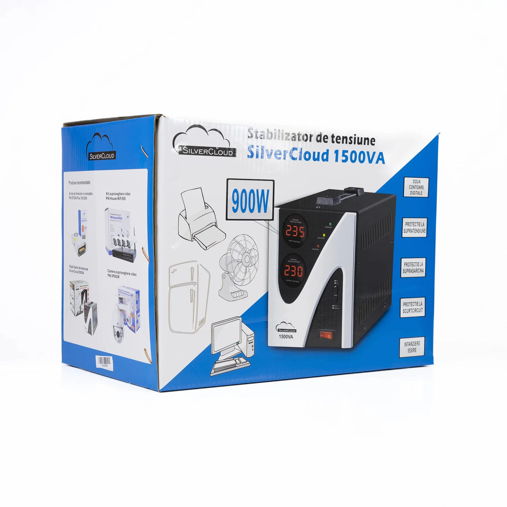 Przetwornica napięcia stabilizator SilverCloud 1500VA 900W