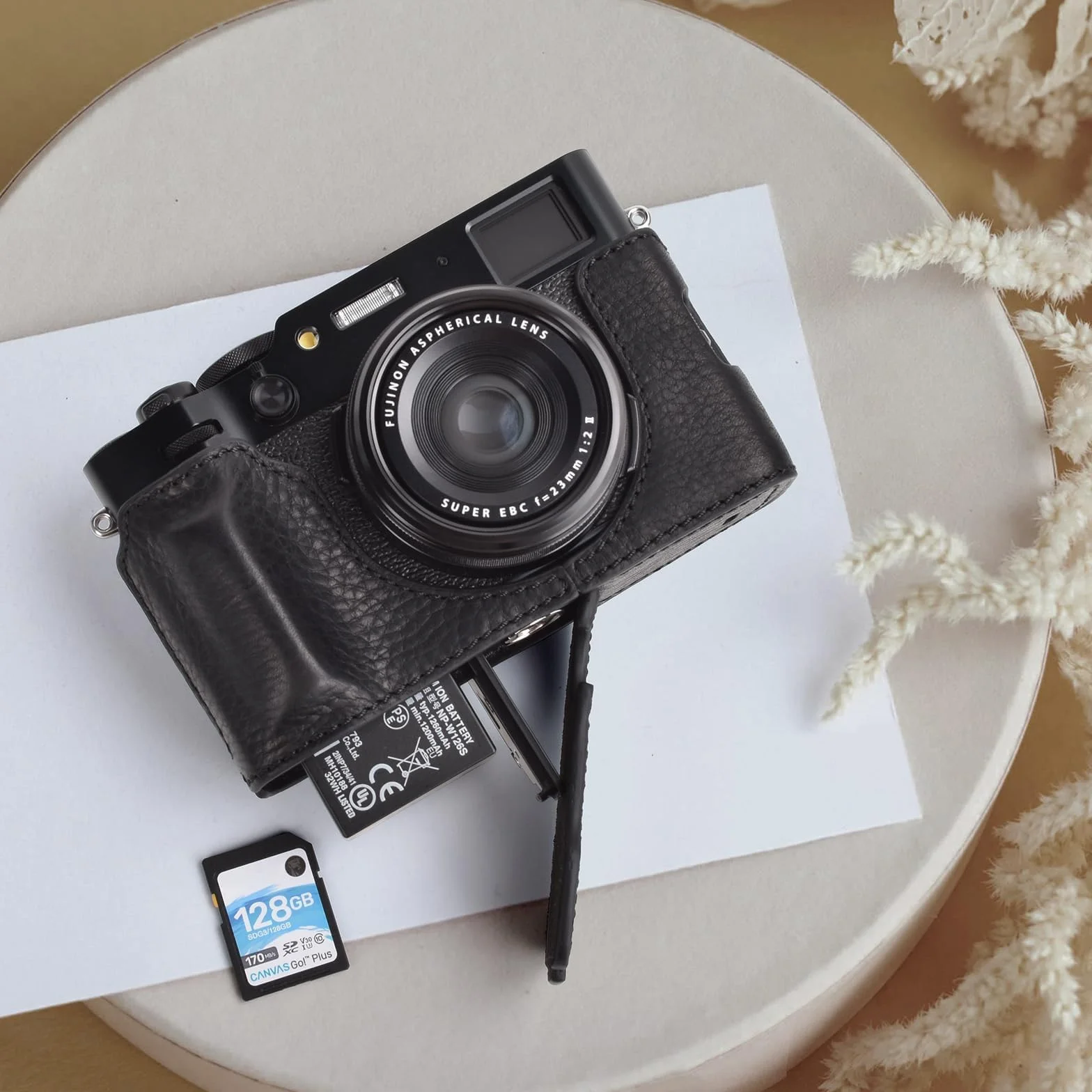 Fuji X100VI Skórzane Etui Ochronne, Czarny, MUZIRI KINOKOO