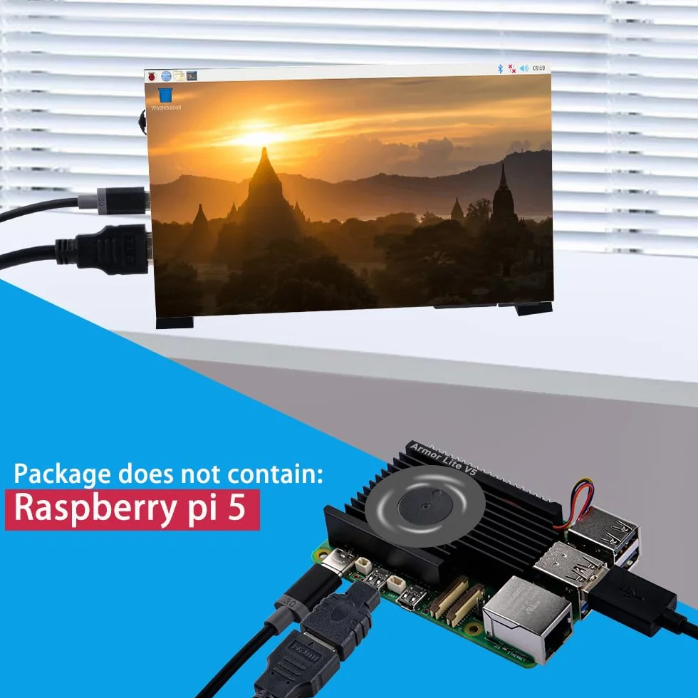 GeeekPi Armor Lite V5 aluminiowy radiator z wentylatorem PWM, kompatybilny z Raspberry Pi 5, wentylator chłodzący 30 mm, podkładki termiczne do Raspberry Pi 5 4 GB/8 GB