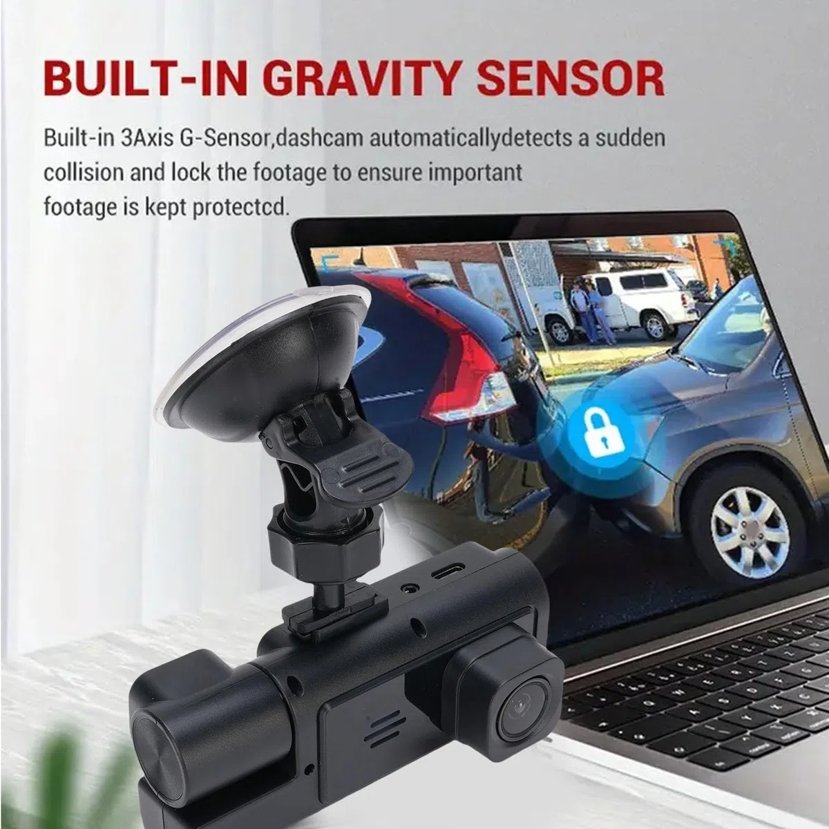 VBESTLIFE Kamera Deska Rozdzielcza, Podwójne Nagrywanie Soczewek 1080p z Przodu i 720p Wewnątrz Obiektywu z Wi -Fi, Rejestrator Samochodu z kartą Pamięci 32 GB