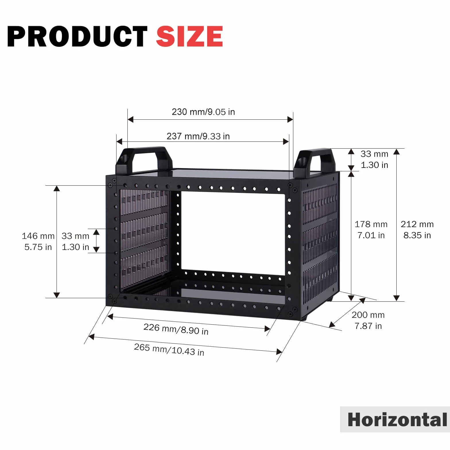 GeeekPi DeskPi RackMate TT Mini szafka do mini PC, głębokość 200 mm, z 2 przegródkami na półki 0,5U, do NAS, AV i technologii sieciowej (czarny)