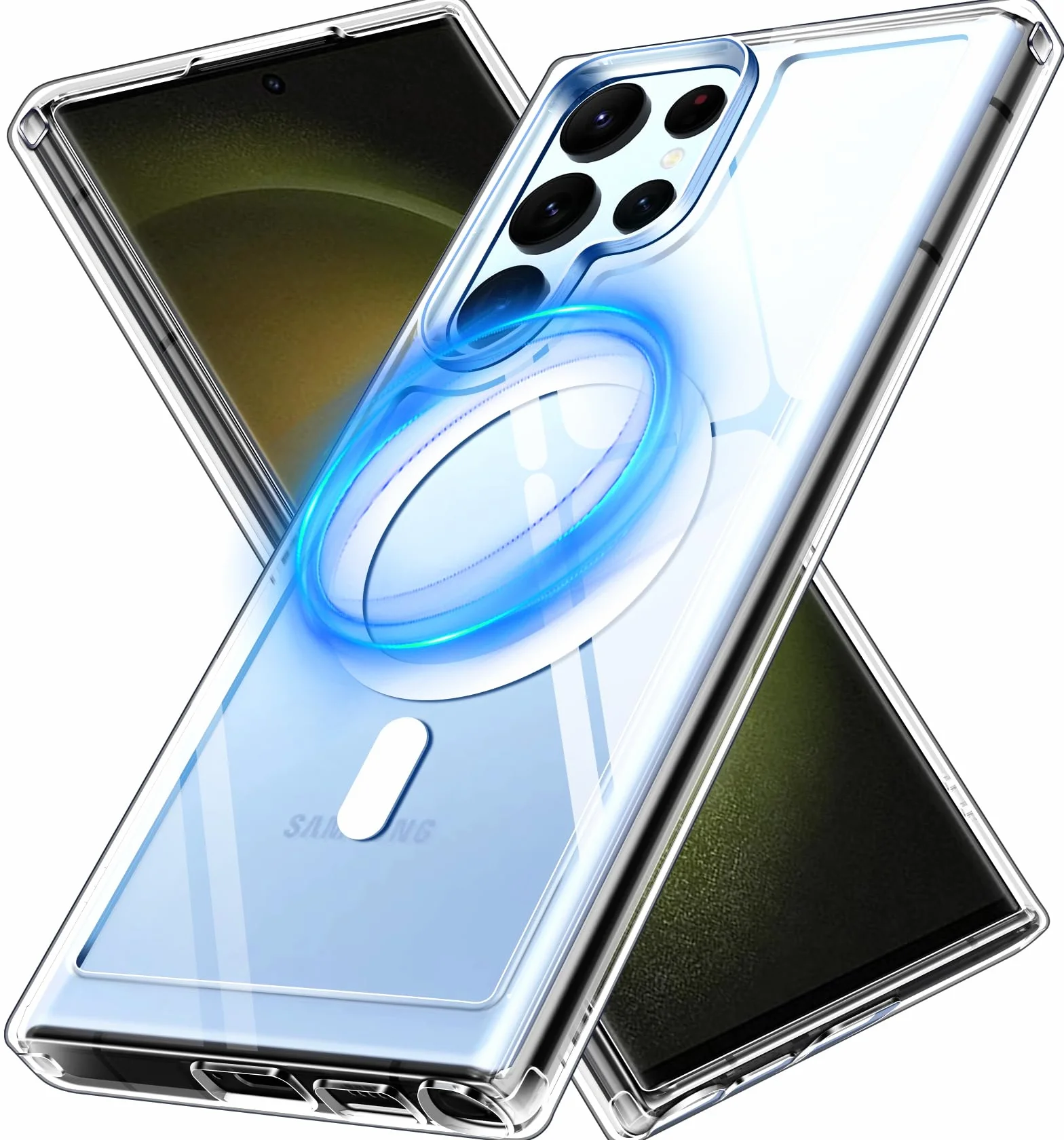iVoler Przezroczyste magnetyczne etui do Samsung Galaxy S23 Ultra 5G, kompatybilne z MagSafe, [przeciw żółknięciu] [Odporny na wstrząsy wojskowy] Przezroczysty cienki pokrowiec odporny na zarysowania