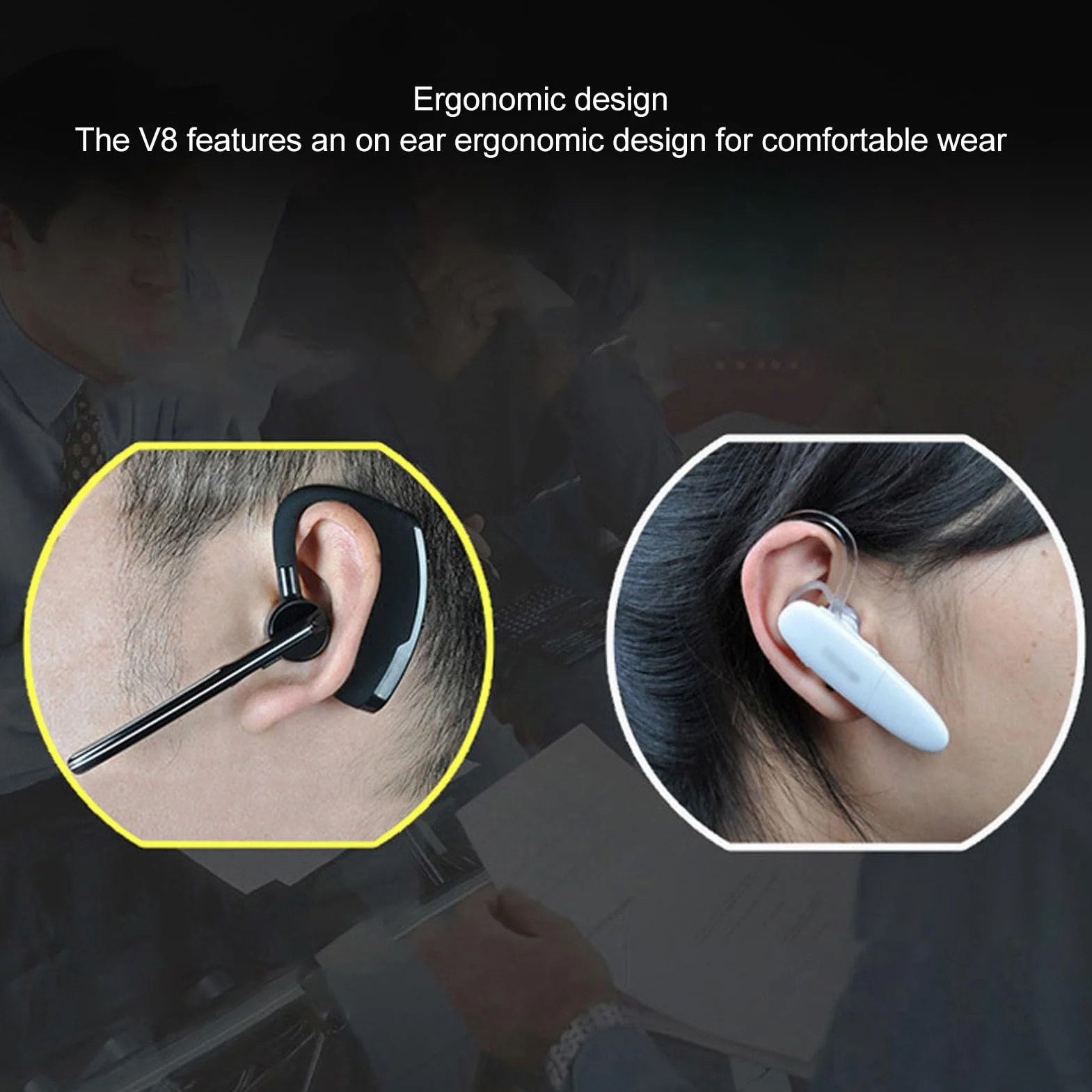 Zestaw Słuchawkowy Legend Bluetooth V5.0, Pojedyncza Słuchawka Bluetooth z Mikrofonem z redukcją Szumów, Ergonomiczne Słuchawki Głośnomówiące, Połączenie z Tabletem Mobilnym
