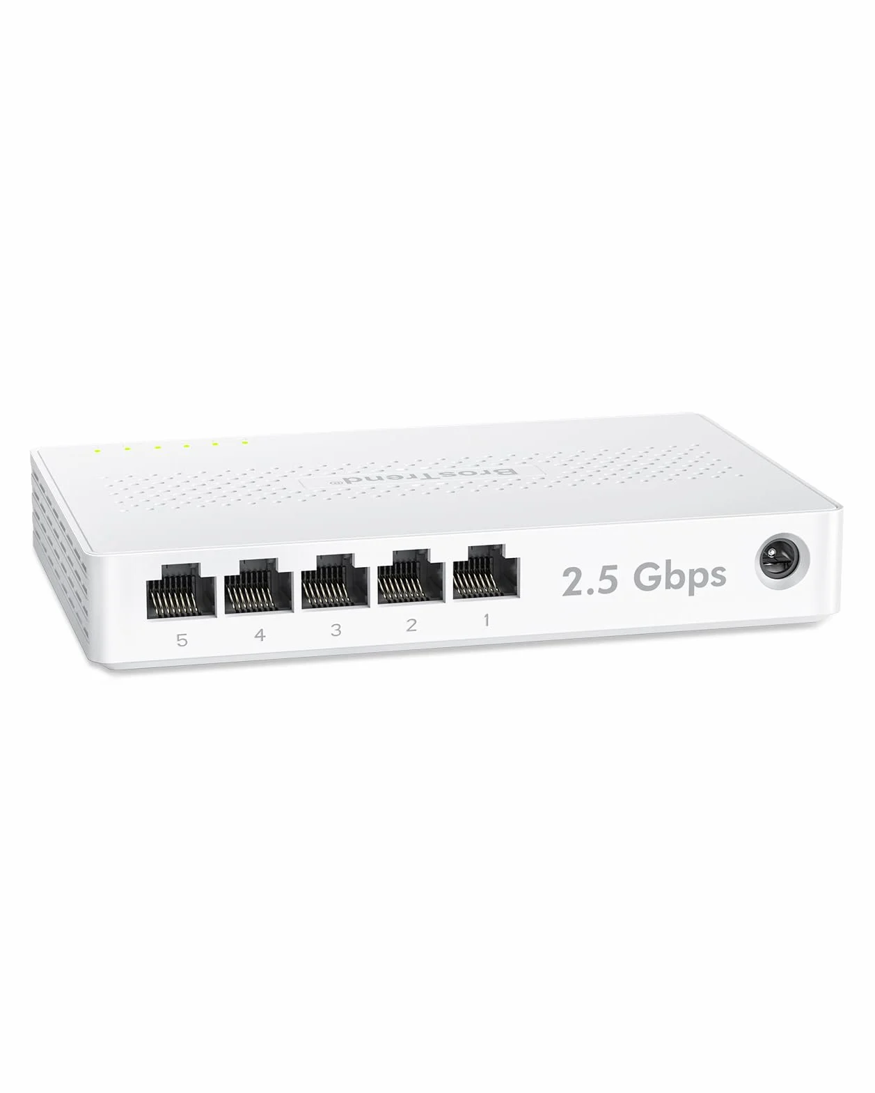 BrosTrend Przełącznik 5 portów 2,5 GB, niezarządzany przełącznik Ethernet do konsoli do gier, komputera, NAS itp. Przełącznik sieciowy 2,5 Gigabit bez wentylatora Plug & Play, dożywotnia ochrona