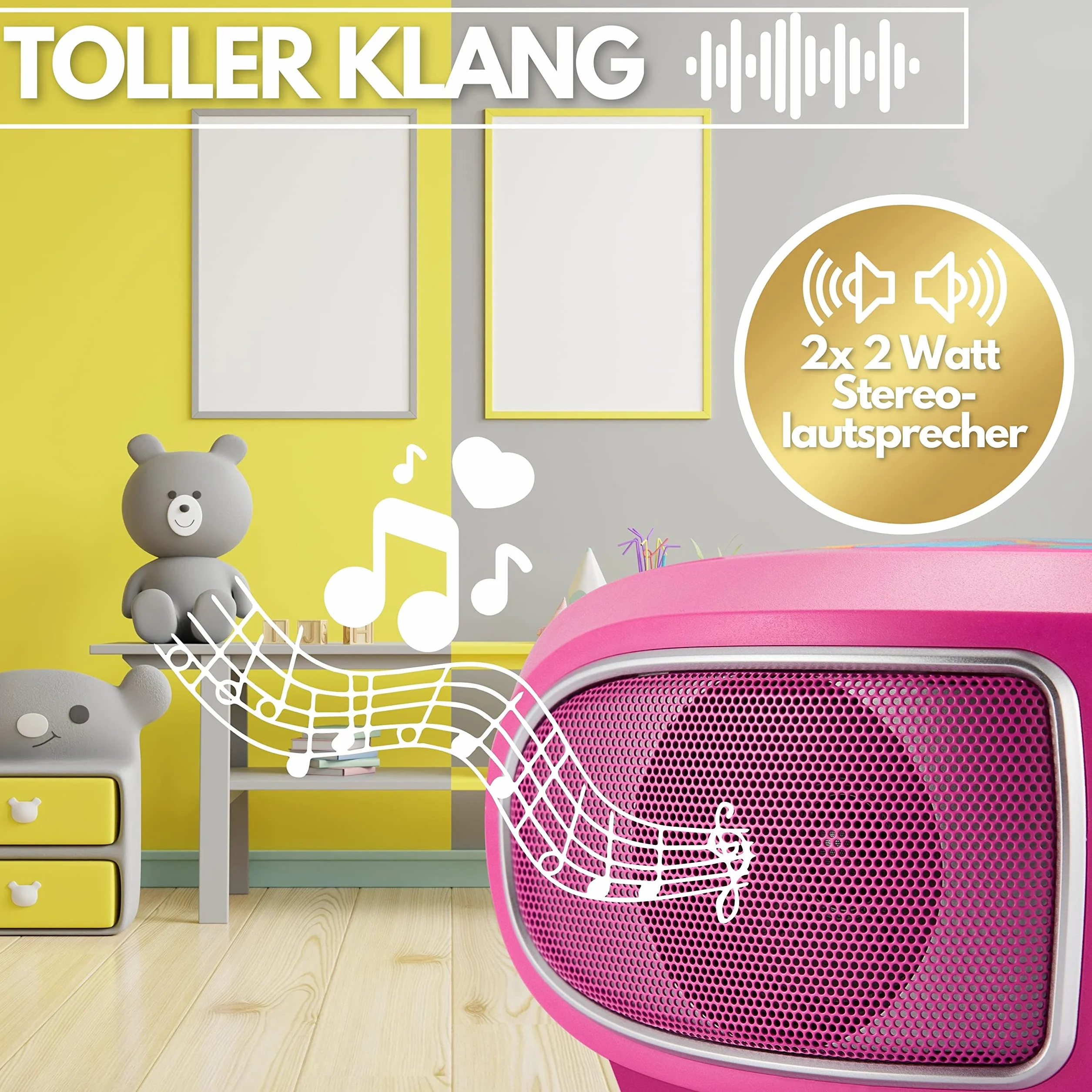 Przenośny Boombox z radiem FM, AUX-in, CD/CD-R, USB, złącze słuchawkowe - kompaktowy zestaw stereo dla dzieci