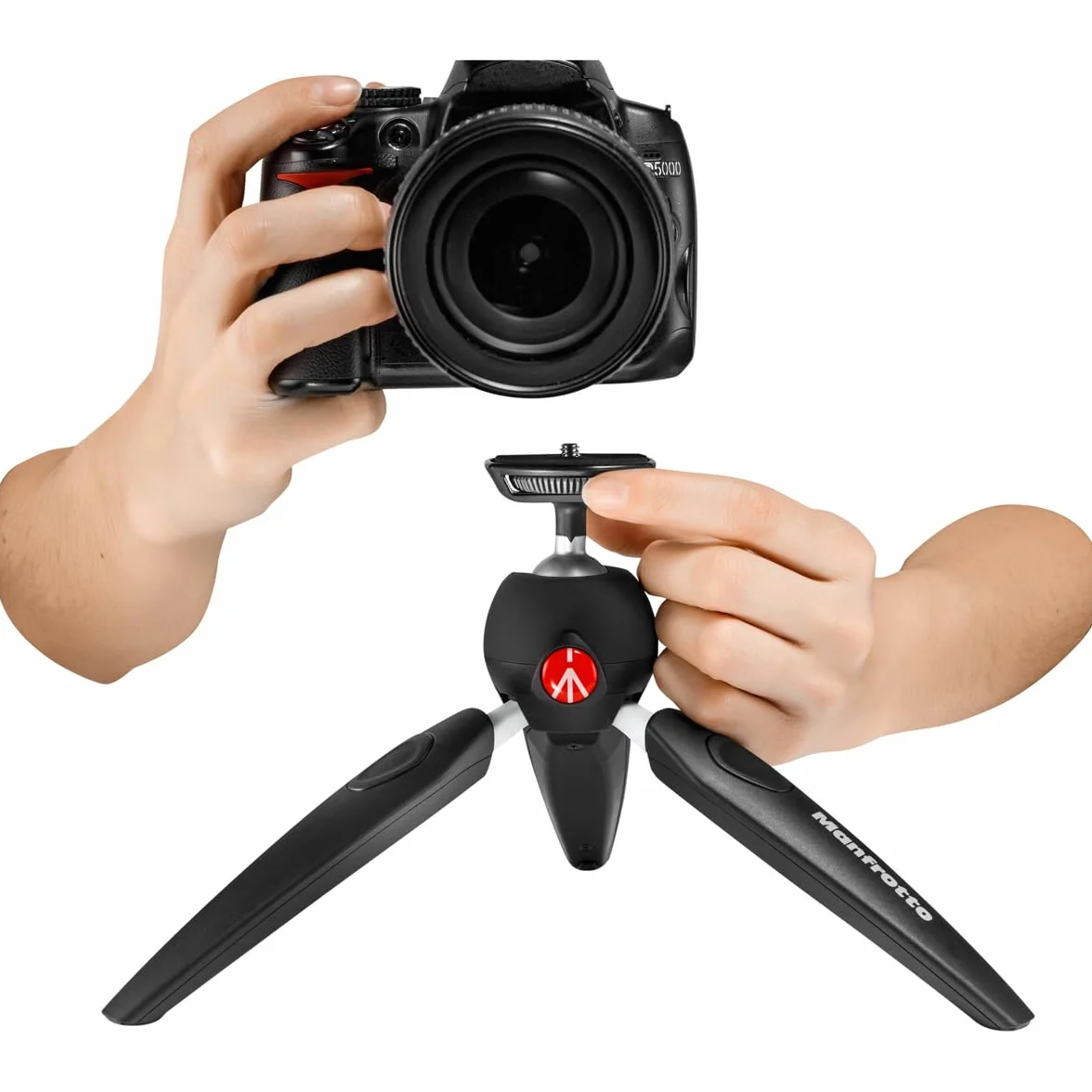 Manfrotto PIXI EVO 2 Częściowy Mini Statyw do Aparatów Bezlusterkowych, Czarny, 1 Sztuka