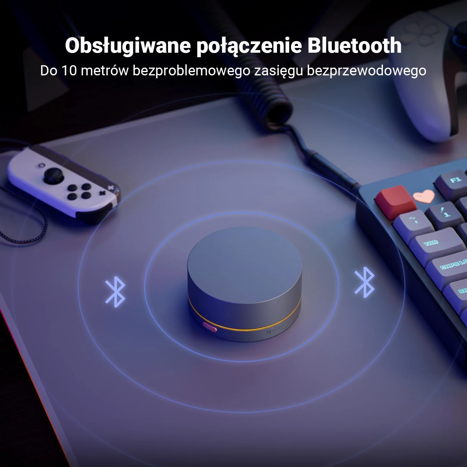 Fosi Audio VOL20 Kontroler Głośności Bluetooth, USB Kontroler Multimedialny do PC, Gamingu, Audio Domowego i Biurka, Regulacja RGB, Programowalny Przycisk Wielofunkcyjny