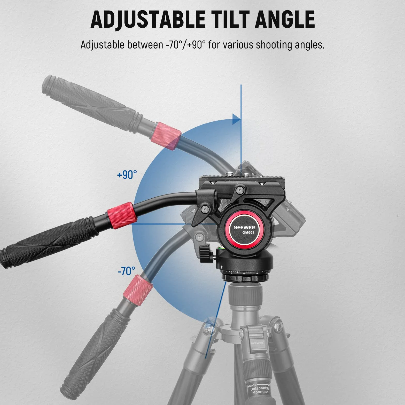 NEEWER Głowica płynu statywu wideo z płytą szybkiego zwalniania, kompatybilna z Manfrotto, ⌀55 mm, 6 kg