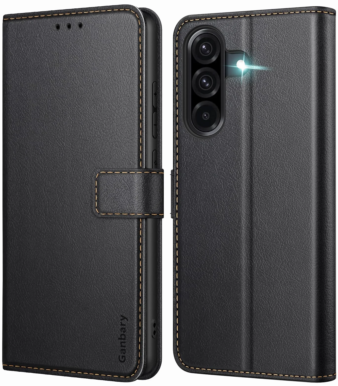 Ganbary Handyhülle für Samsung Galaxy A36 / A56 5G Hülle, Premium Leder Klapphülle [Kartenschlitz] [Magnetverschluss] [Standfunktion] Komórka do Galaxy A36 / A56 5G etui ochronne, czarny czarny