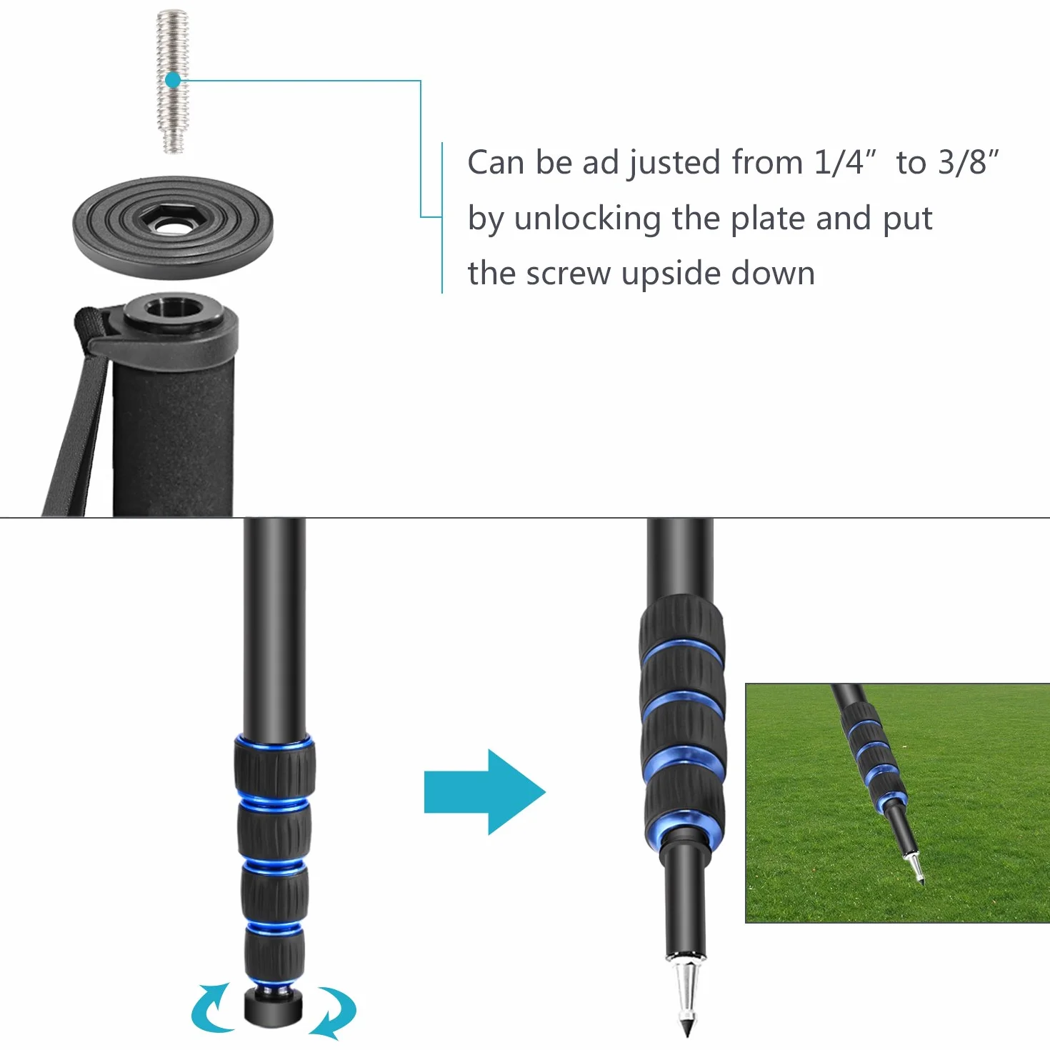 Neewer Monopod Czarny 52-168cm