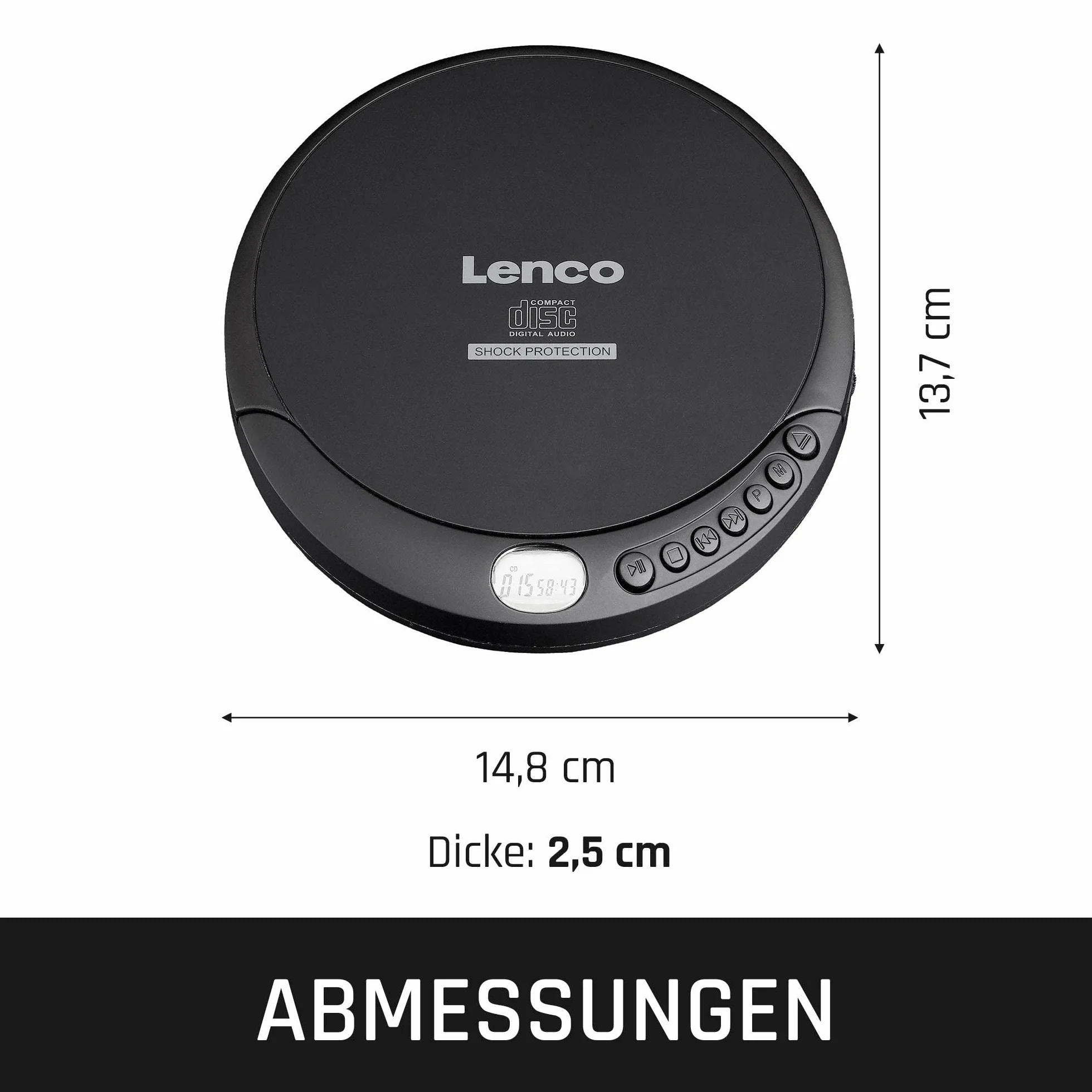 Lenco CD-200 Przenośny Odtwarzacz Cd, Czarny, 5 W