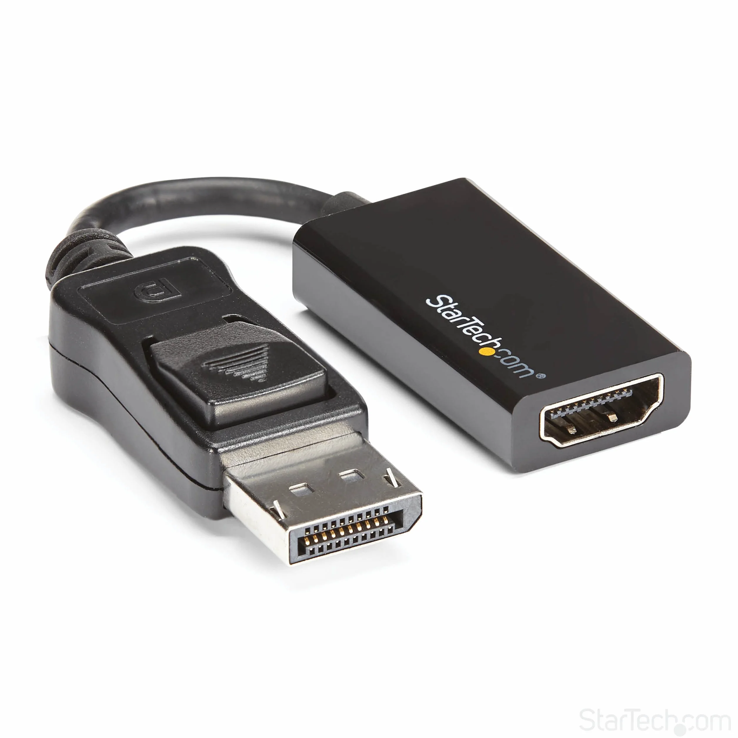 StarTech.com Adapter DisplayPort na HDMI – 4K 60 Hz aktywny konwerter wideo DP 1.4 na HDMI 2.0 – DP na HDMI monitor/telewizor/adapter wyświetlacza/Dongle – zatrzaskowa wtyczka DP (DP2HD4K60S)
