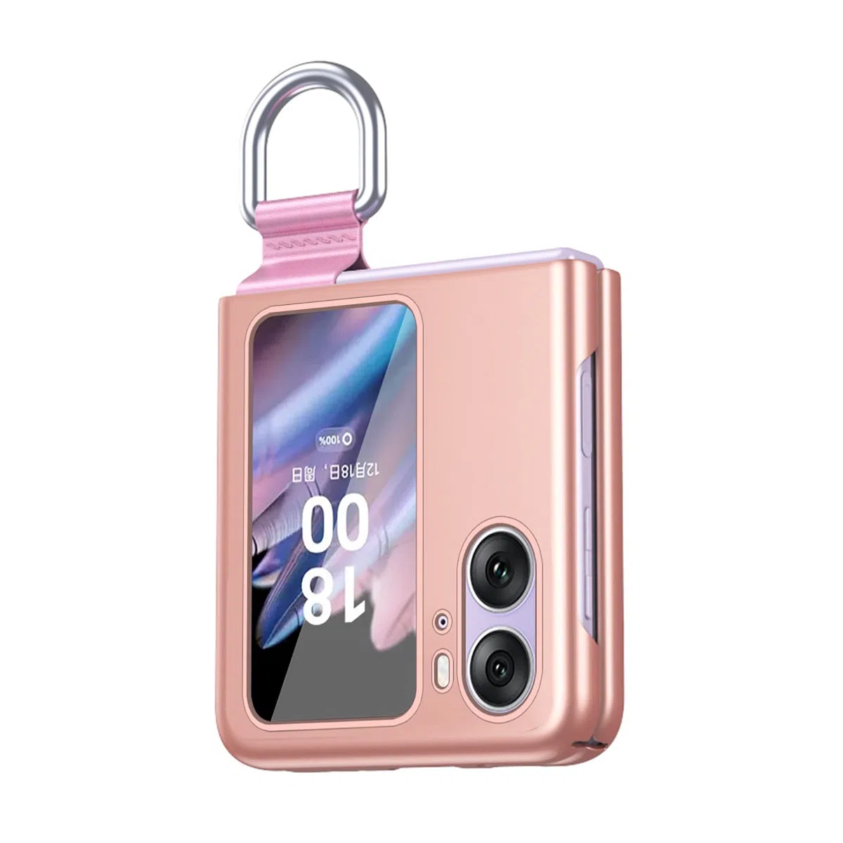 BORYA Etui do OPPO Find N2 Flip, ultracienka, luksusowa okładka z silikonu PC, odporna na wstrząsy, jedwabna, matowa, elegancka, składana obudowa z ochroną przed zarysowaniami z 360° pierścieniem