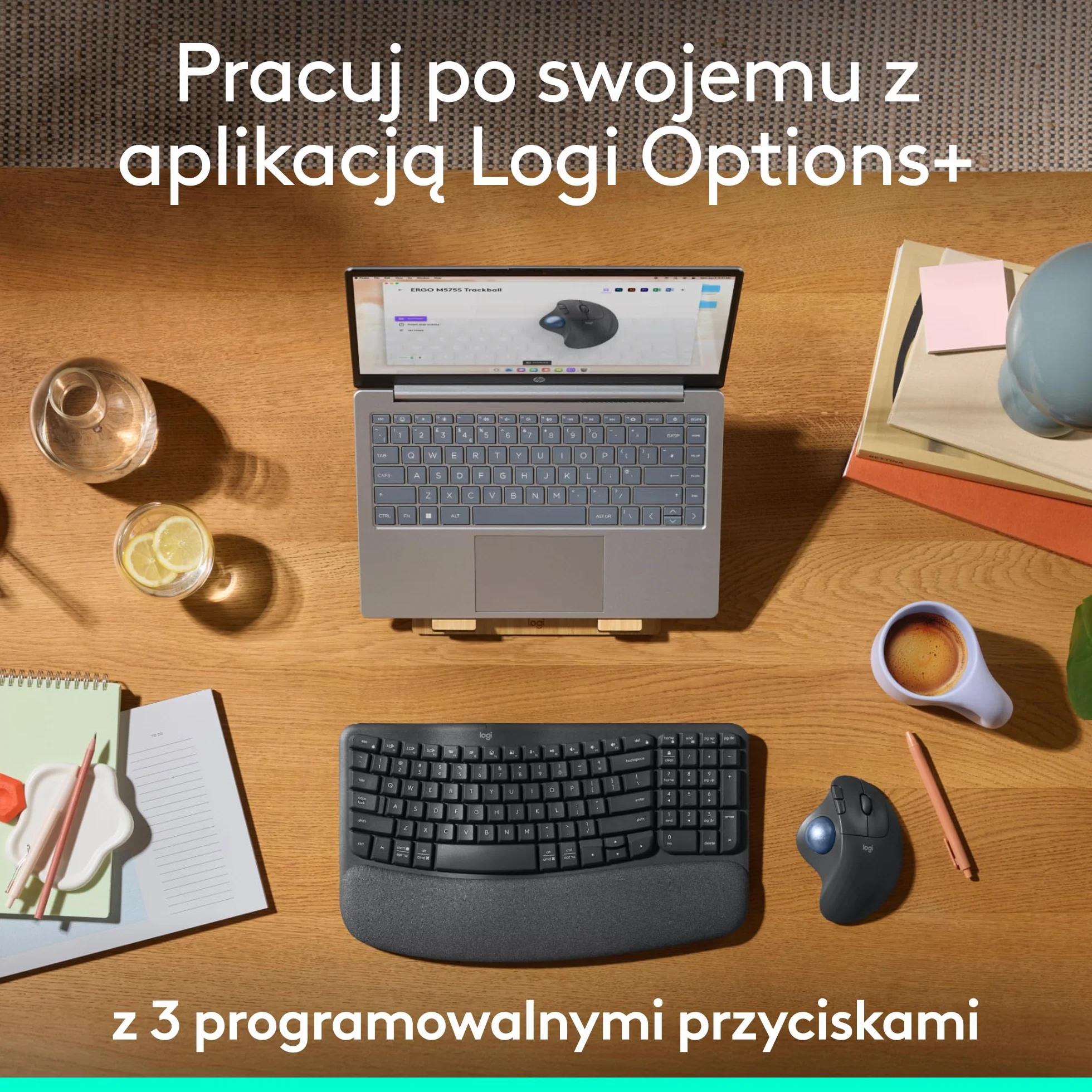 Logitech ERGO M575S bezprzewodowa mysz z trackballem ergonomiczna Bluetooth Grafit