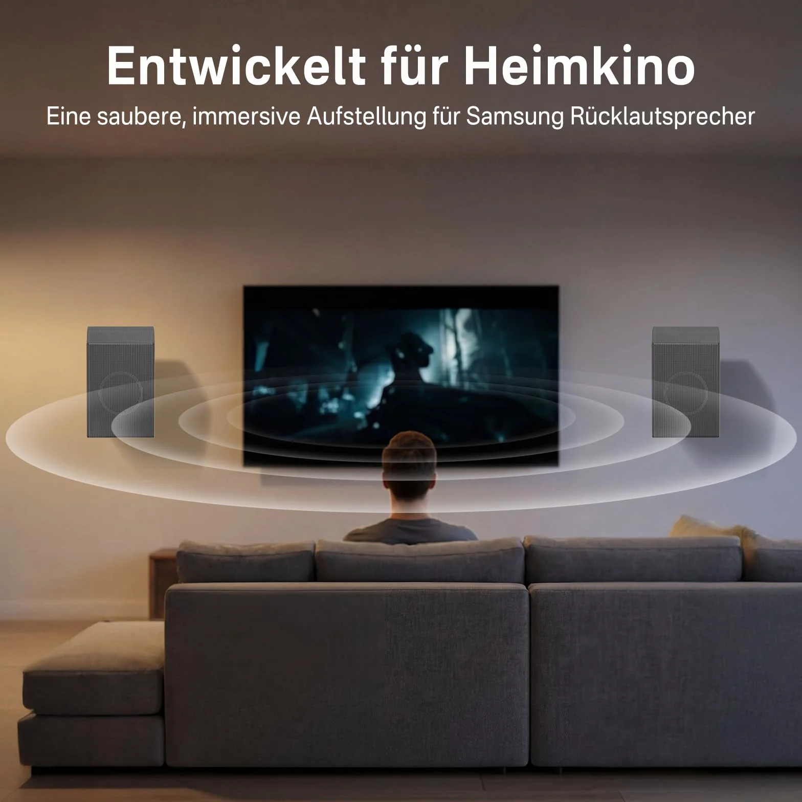 Zestaw 2 regulowanych uchwytów ściennych do Samsung HW-Q990D/Q990F/Q990C/QS700F – pasuje do Samsung SWA-9500S/SWA-W200D uchwyty ścienne z otworem na klucz i gwintowanym uchwytem