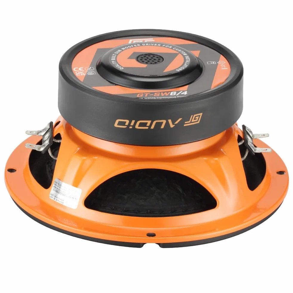 1 BASS FACE GT AUDIO GT-SW6/4 subwoofer 16,5 cm 6,5" 75 W rms 150 W maks. podwójna cewka 4+4 omy dvc podwójna cewka drgająca do pokrywy bagażnika samochodu, 1 szt.
