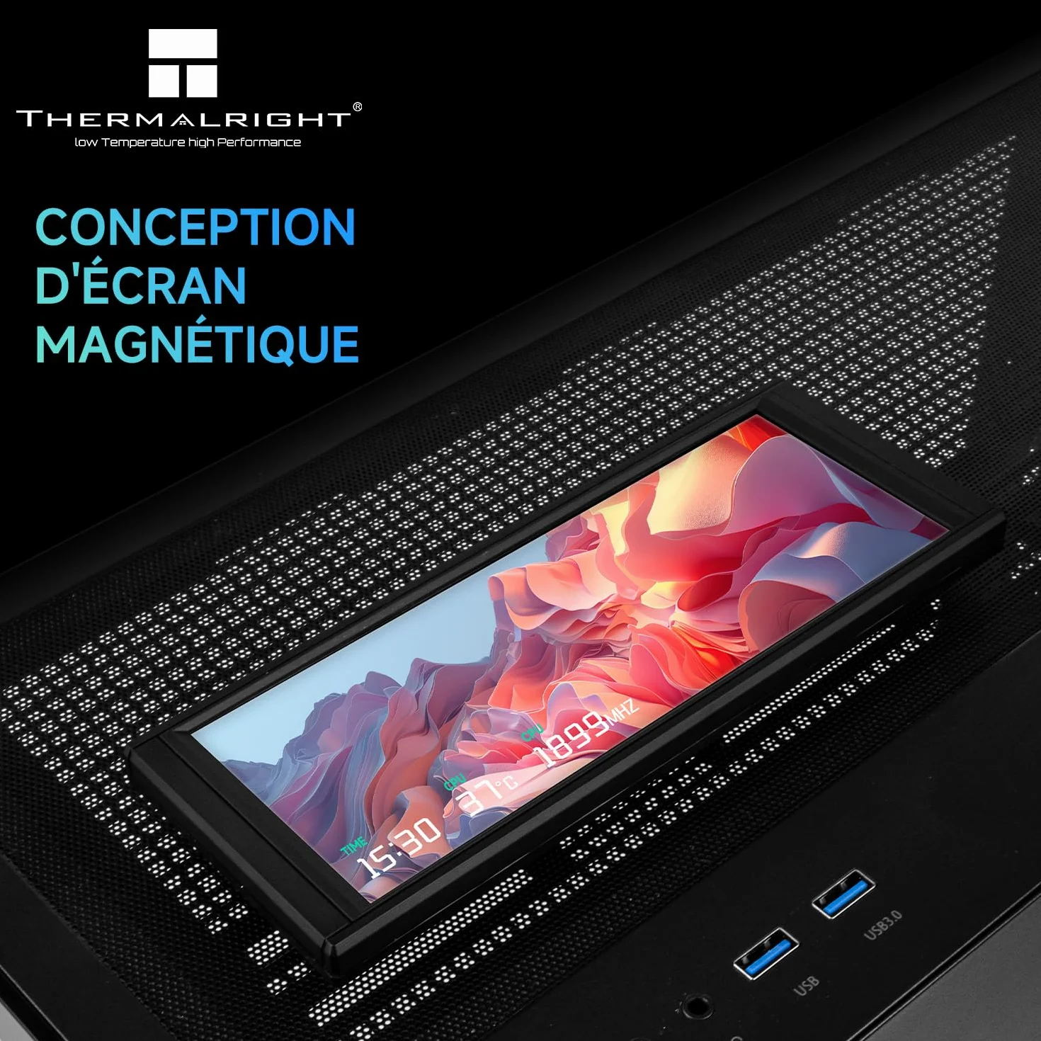 Thermalright Trofeo Vision LCD czarny 6,86 cala obudowa IPS wyświetlacz chłodzący wodą 1280x480