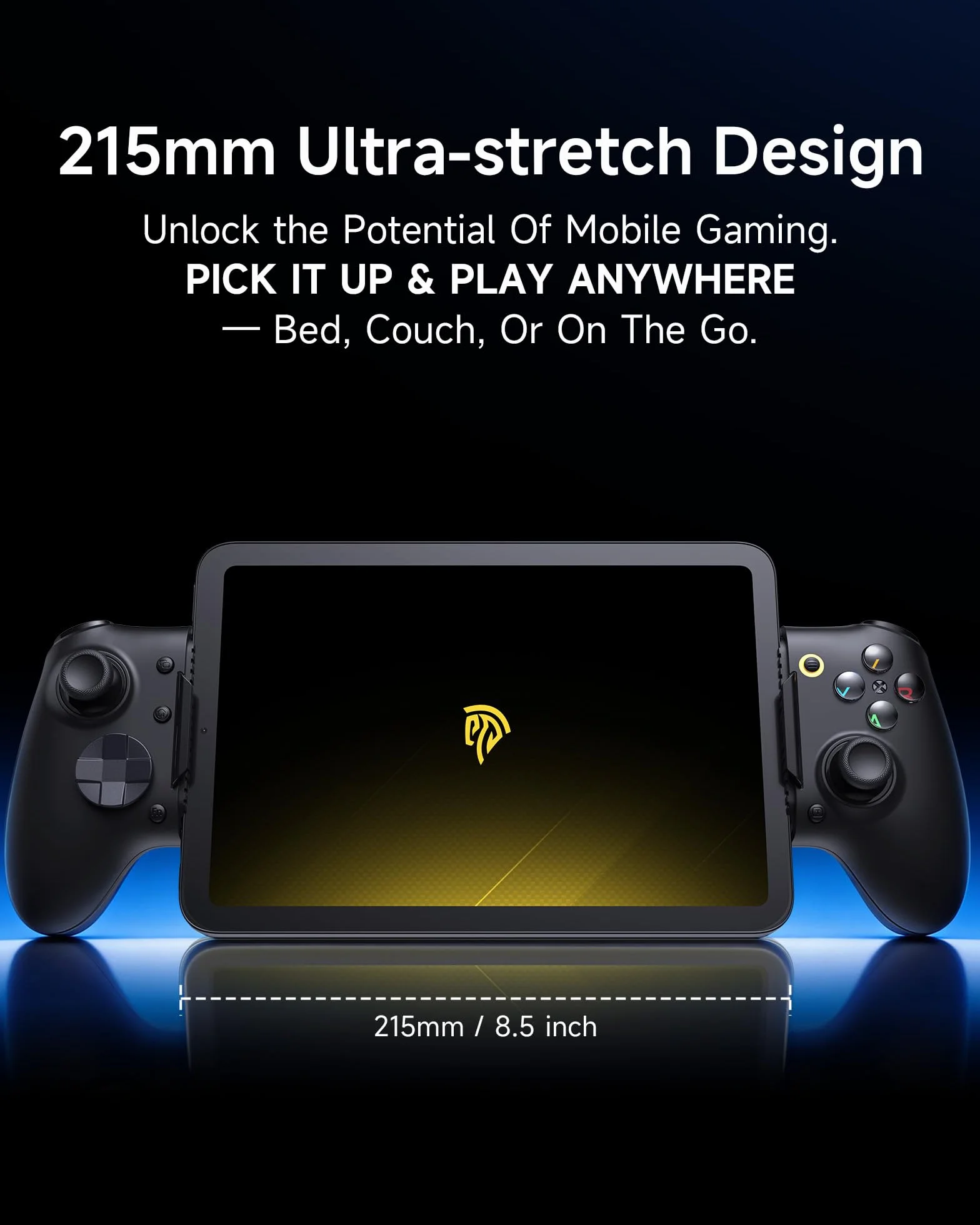 EasySMX M20 mobilny kontroler z USB-C do iPhone'a, smartfonów z systemem Android i tabletów 8,5", smartphone Controller z joystickiem z efektem pogłosu / dwustopniowym wyzwalaczem, Dual Grip