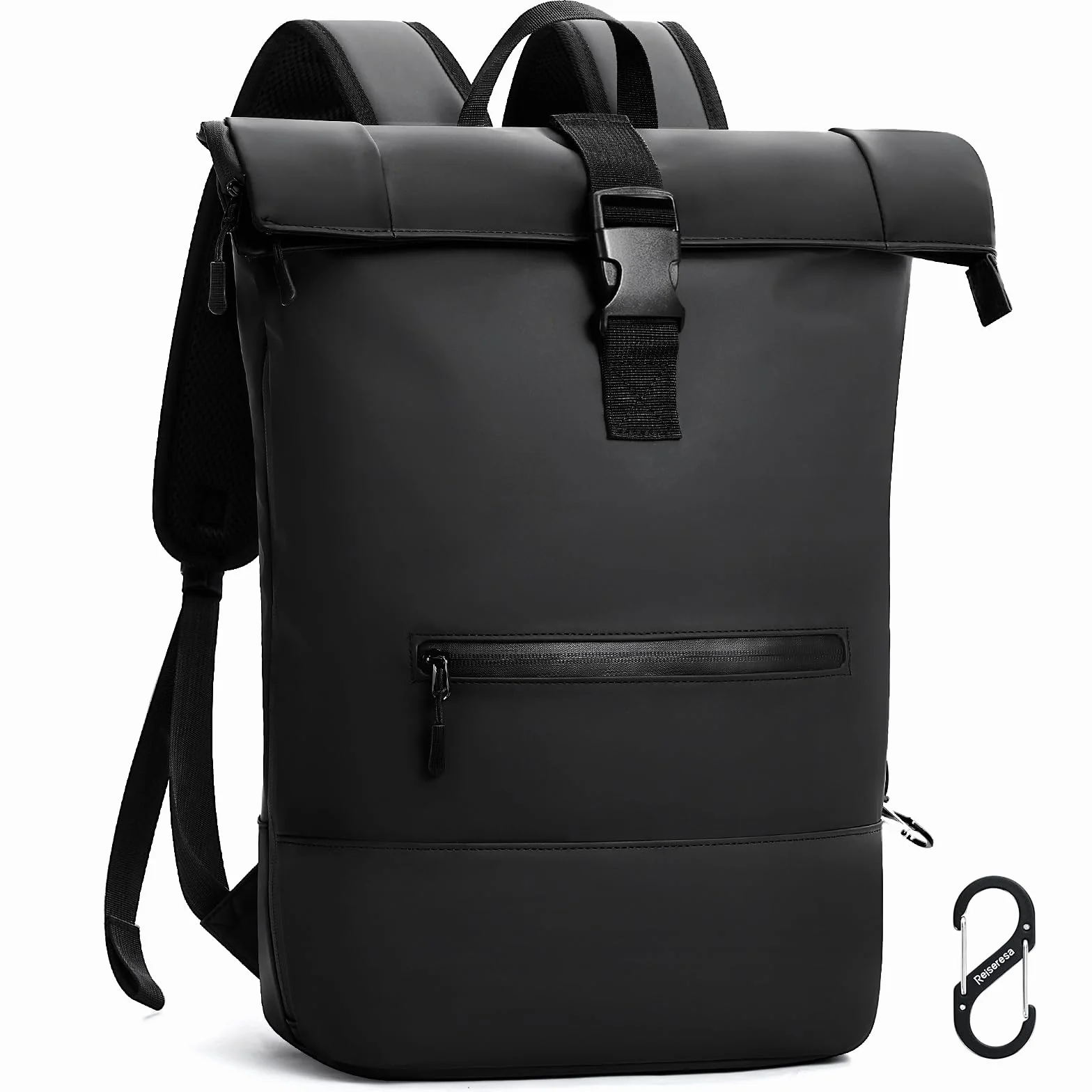 Wodoszczelny plecak Rolltop na laptopa, duży plecak podróżny, czarny