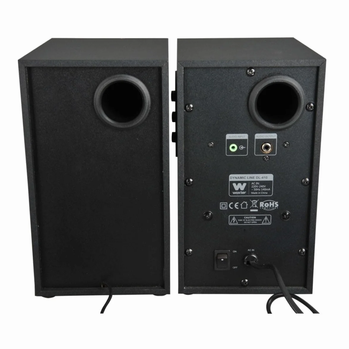 Woxter Dynamic Line 410 Black – 2.0 głośnik stereo (zasilanie o mocy 150 W, drewno, 4 głośniki niskotonowe, 2 głośniki wysokotonowe, 3,5 mm, RCA, system Bass Reflex Control (głośność, wysokie tony,