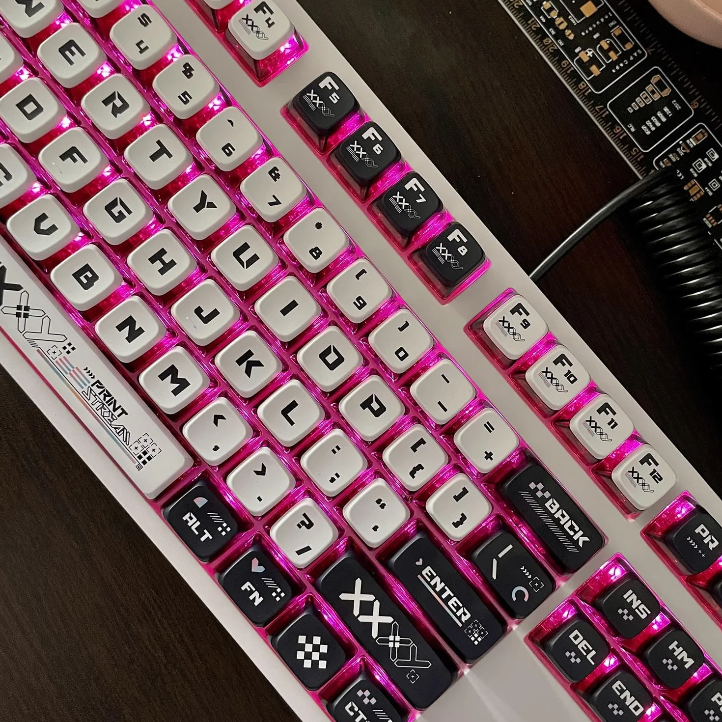 Ducky PrintStream Translucent Keycaps, Mechanical Gaming Keyboard CSGO OEM Profile PBT+PC Keycap