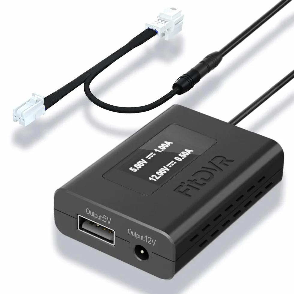 Dashcam Adapter (3-Pin) odpowiedni do Mercedes-Benz, wyświetlacz LED Zasilanie USB, Podłącz do lusterka tylnego widoku, wyjście 5V 12V, Łatwe w instalacji D3-022