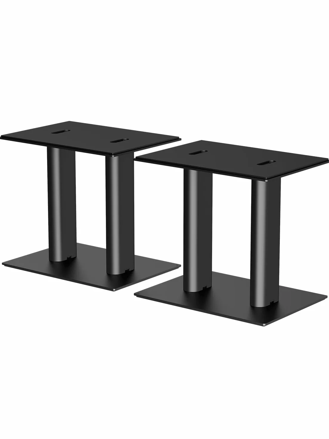 suptek Statyw pod głośnik biurkowy 350 x 250 mm, zestaw 2 podstawek pod głośniki komputerowe, wysokość 307 mm, solidna podstawa do monitorów, do studia, gier, kina domowego, czarny, SDM003XLB