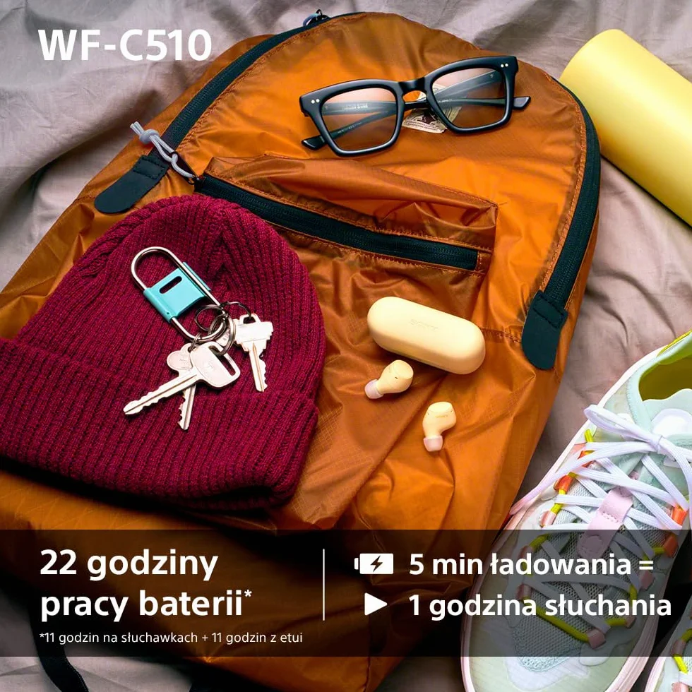 Sony TWS Słuchawki Douszne IPX4 Bluetooth Multipoint Ambient Sound Spotify Tap Szybkie Ładowanie Bateria 22 Godz Czarne