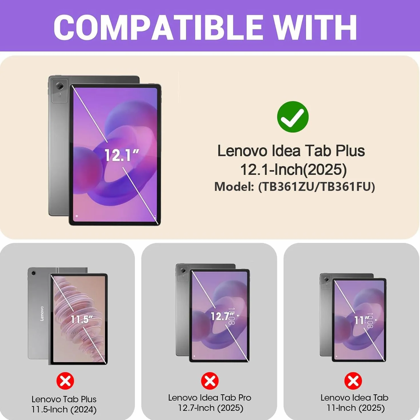 Keyboard Case for Lenovo Idea Tab Plus 12,1 cala/Tab K12 2025 (TB361ZU/TB361FU), odłączana klawiatura 7-kolorowym podświetleniem i gładzikiem, ultracienka obudowa z myszką,Mint green