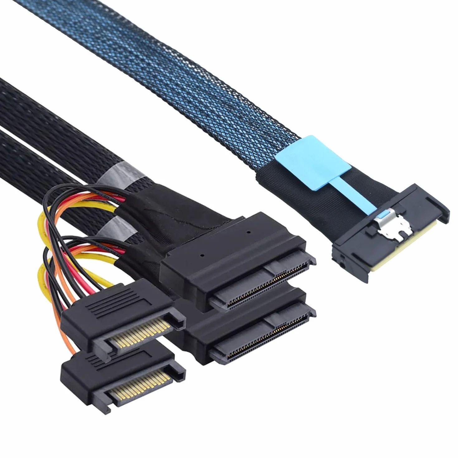 PCIE Gen 5.0 Slimline SAS MCIO 8i 8X 74P do 2XSFF 8639+15P kable połączeń danych z serwerem (0,5 m)
