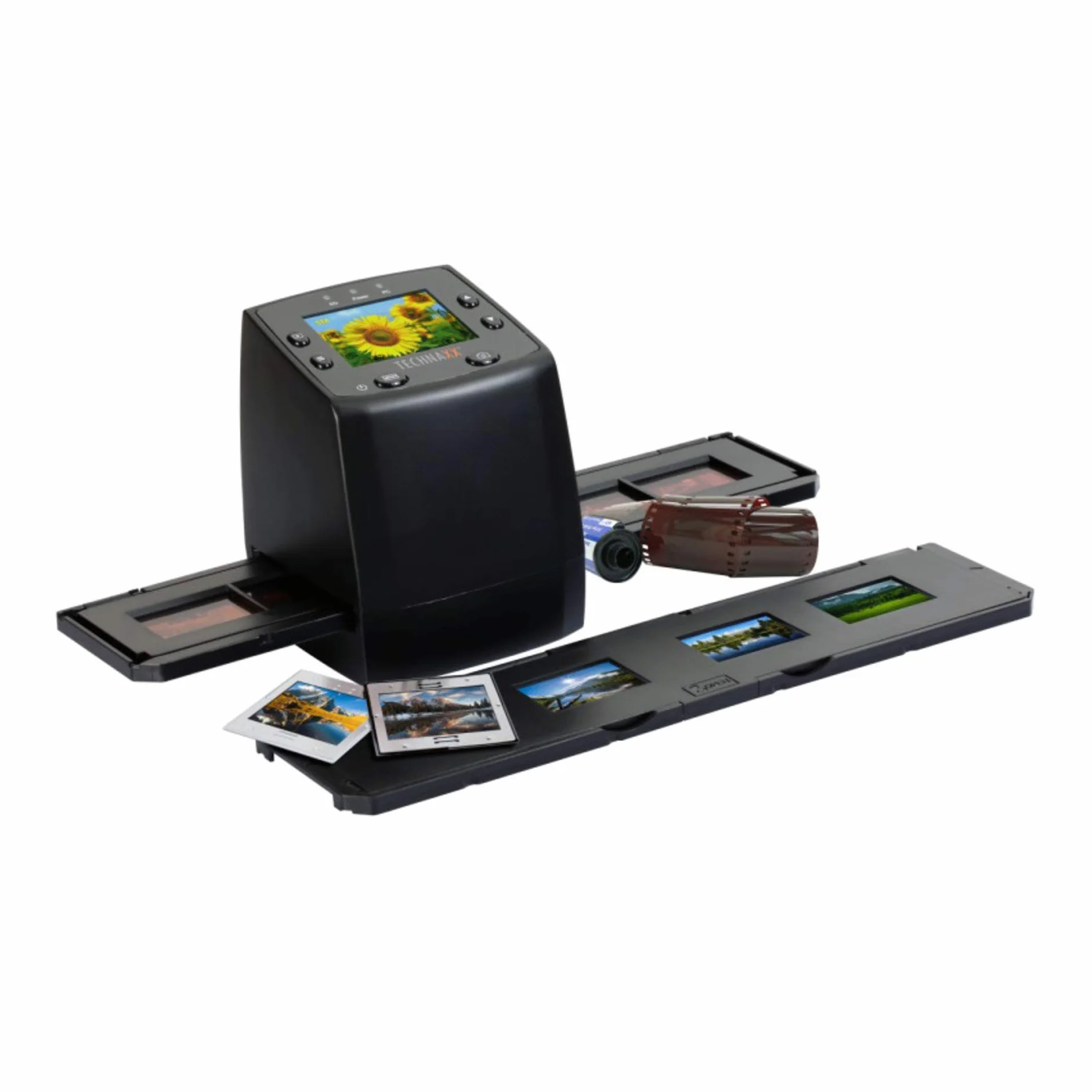 Technaxx 4166 DigiScan DS-02 skaner do negatywnych filmów i folii slajdów (gniazdo na kartę SD, wyświetlacz TFT 6.1 cm, USB 2.0)