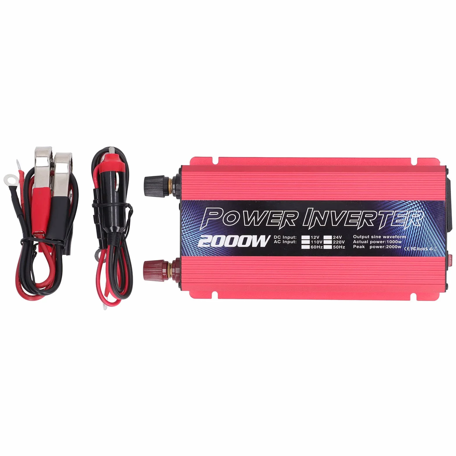 Pure Sine Wave Inverter 2000W DC 12V AC Converter z Portem USB 220V