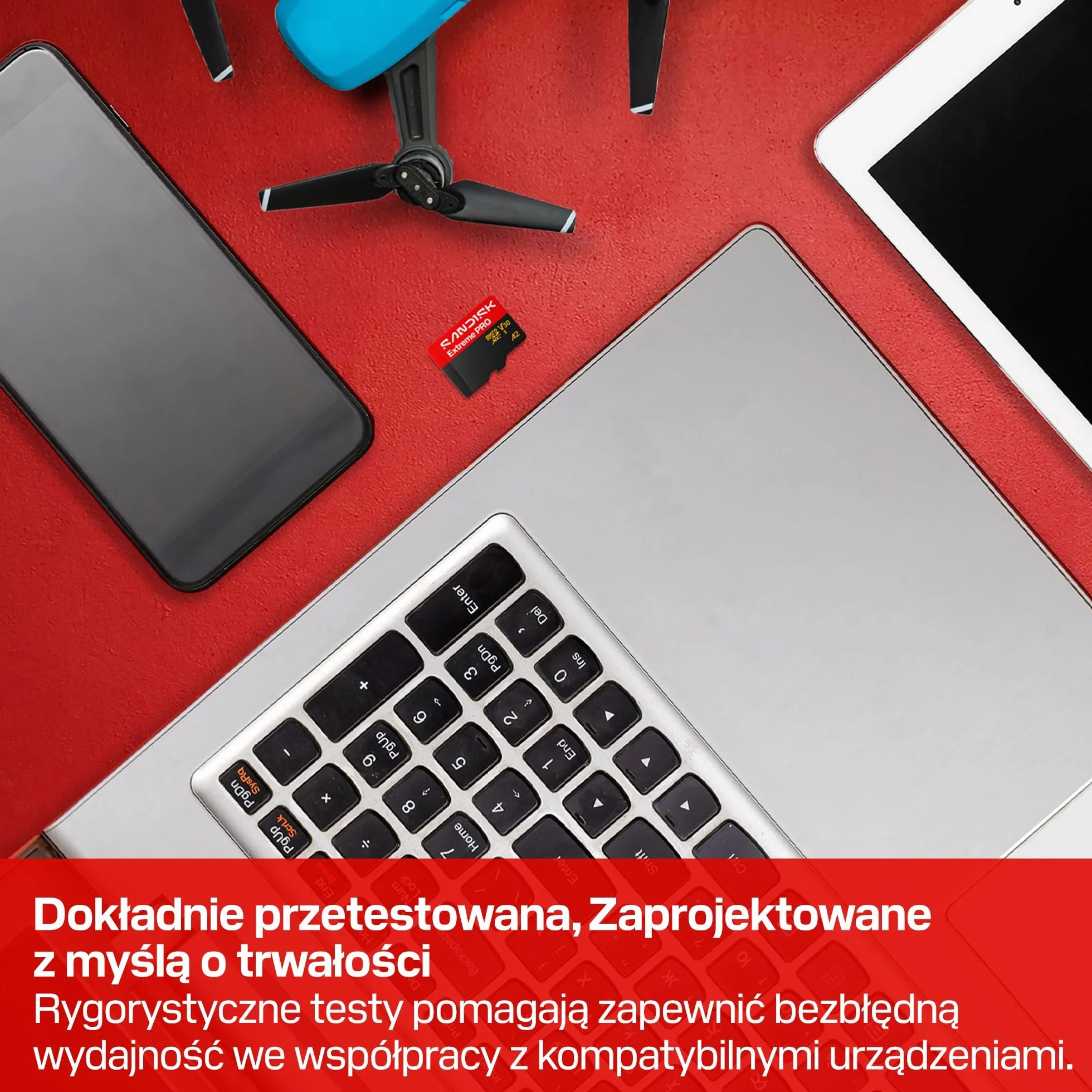 SANDISK Extreme PRO microSD Karta UHS-I + SD Adapter, 128 GB (prędkość odczytu do 250 MB/s i prędkość zapisu do 120MB/s, 5K, 3K, 4K UHD, C10, V30, U3, A2)