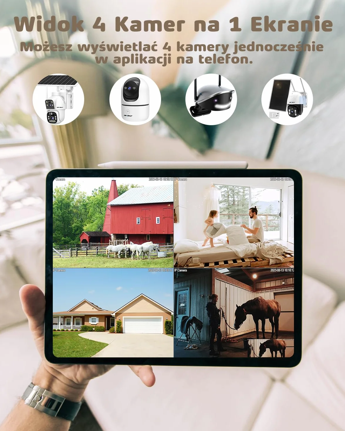 Kamera Wewnętrzna WiFi IP CCTV z Wykrywaniem Humanoidów i Alarmem Dźwiękowym