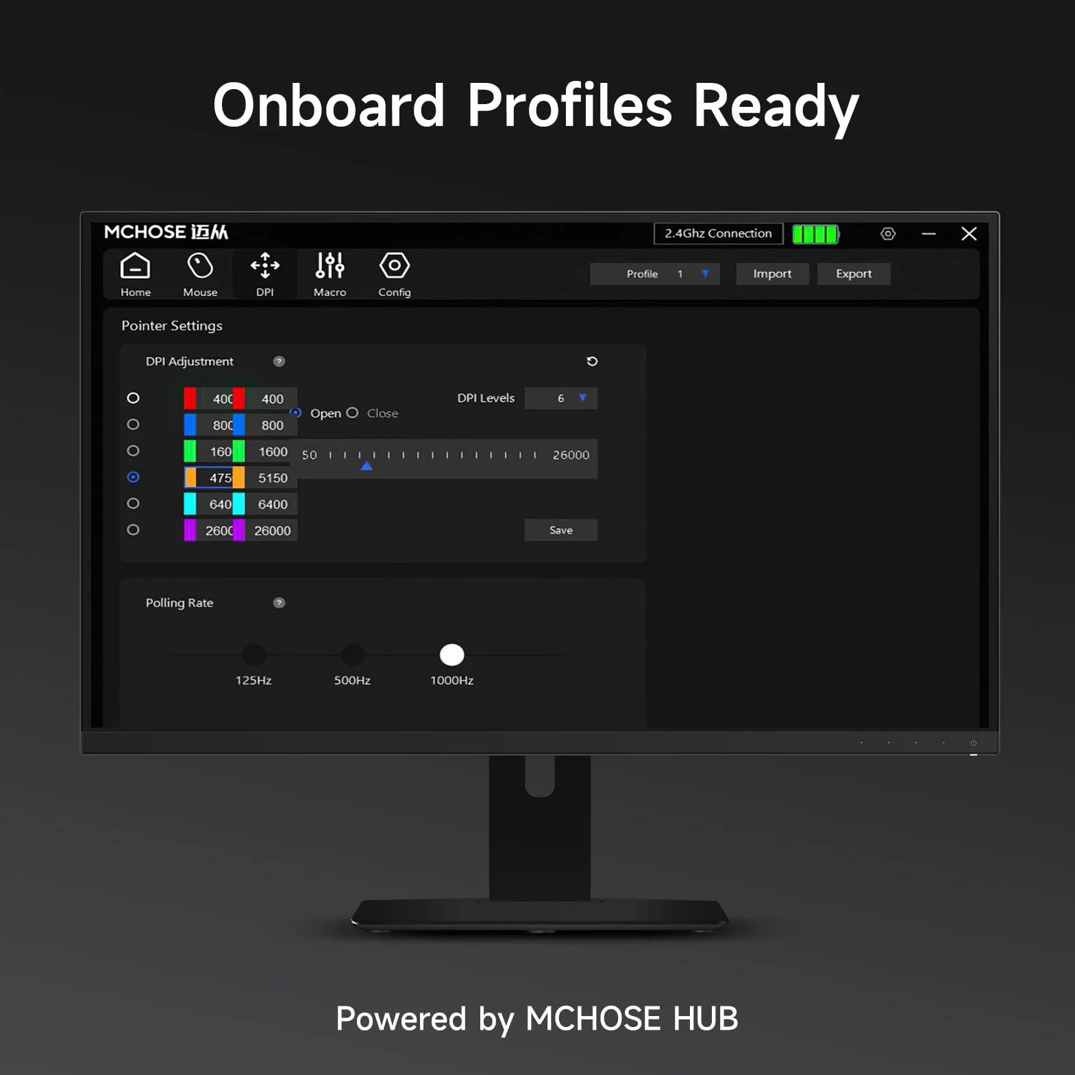 MCHOSE L7 Pro ultralekka mysz do gier 39G, bezprzewodowa 8K, 26000 DPI, 2.4G/BT/USB-C