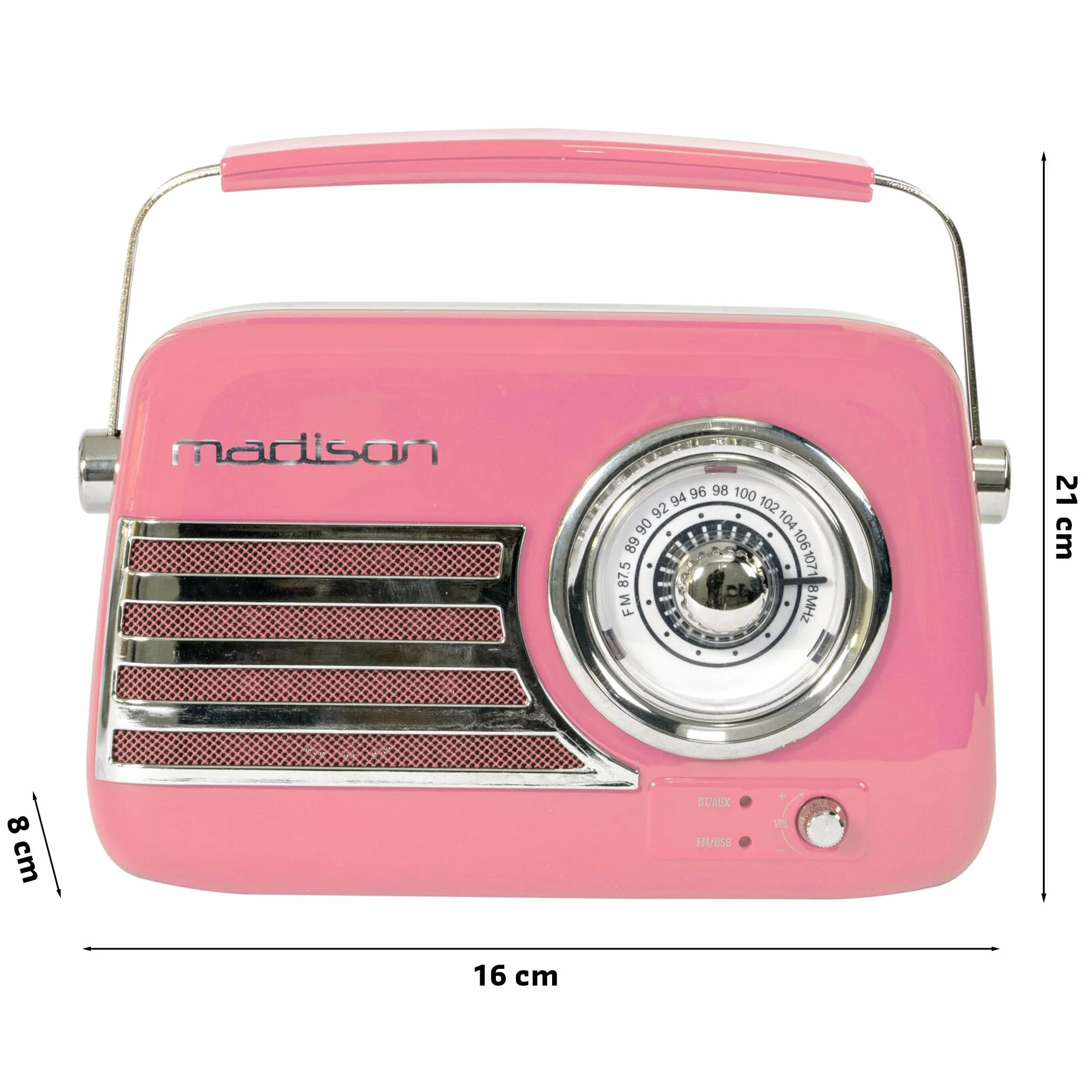 Madison FREESOUND-VR40P Radio bateryjne 30W Bluetooth USB FM różowy