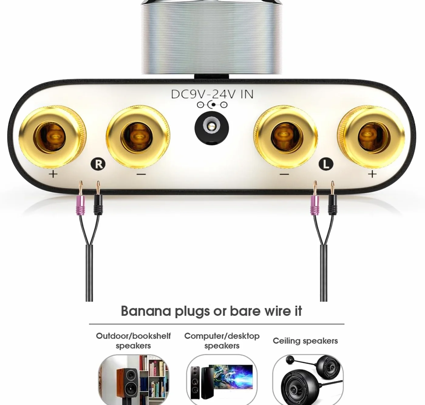 Nobsound Mini wzmacniacz mocy Bluetooth; Hi-FI Digital Amp 2.0 Channel 50W × 2 z wejściem AUX/USB/Bluetooth; bezprzewodowy odbiornik audio; Karta dźwiękowa z kartą zasilającą (czarny)