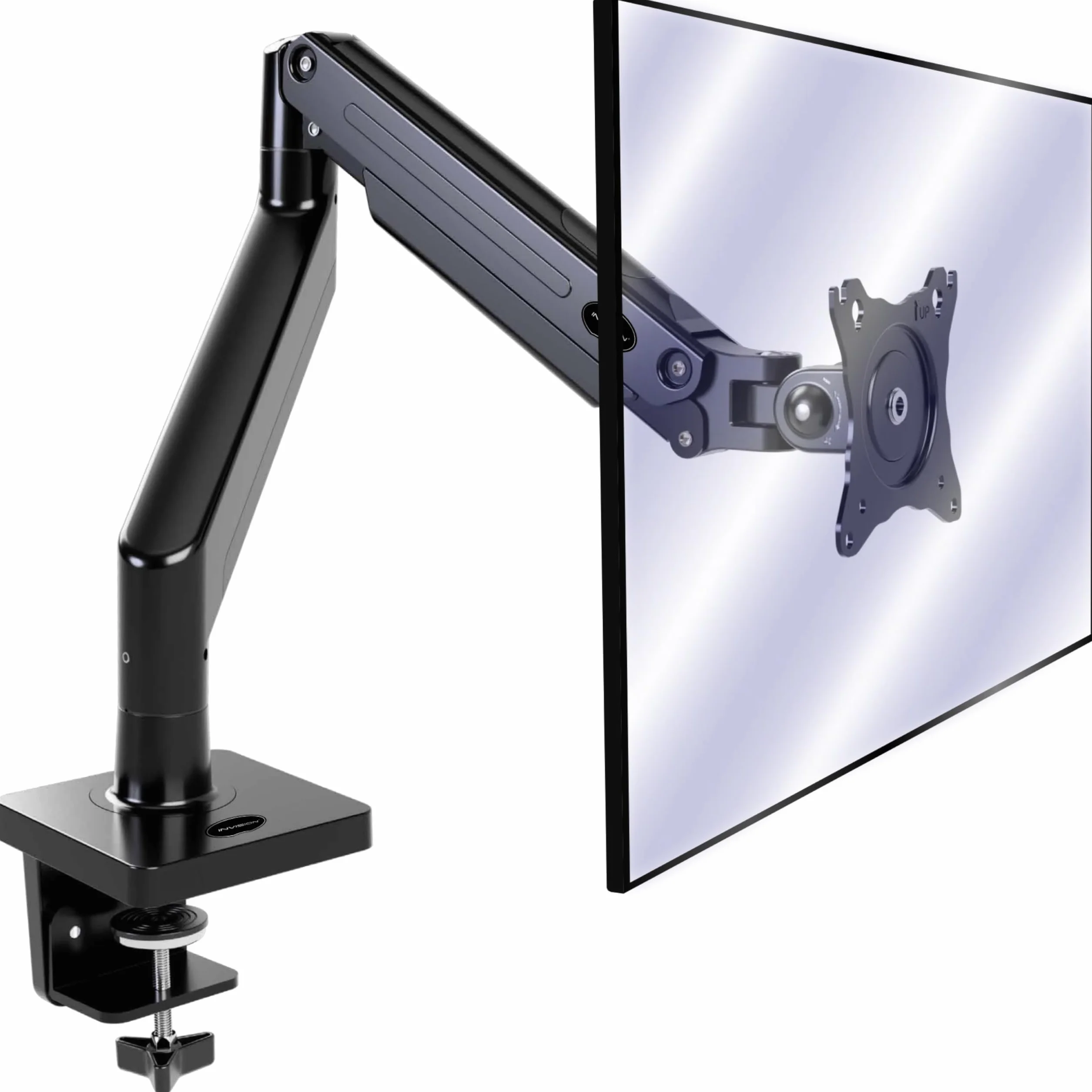 Invision Uchwyt Biurkowy na Sprężynie Gazowej do Monitora LCD LED 24-40 Cali 2-15 kg Czarny MX450