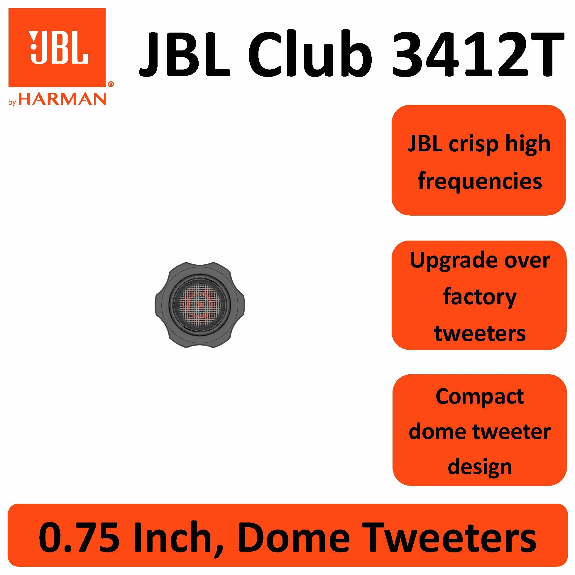 JBL CLUB 3412T 3/4" 1,9 cm 50 W kopułowe głośniki wysokotonowe samochodowe