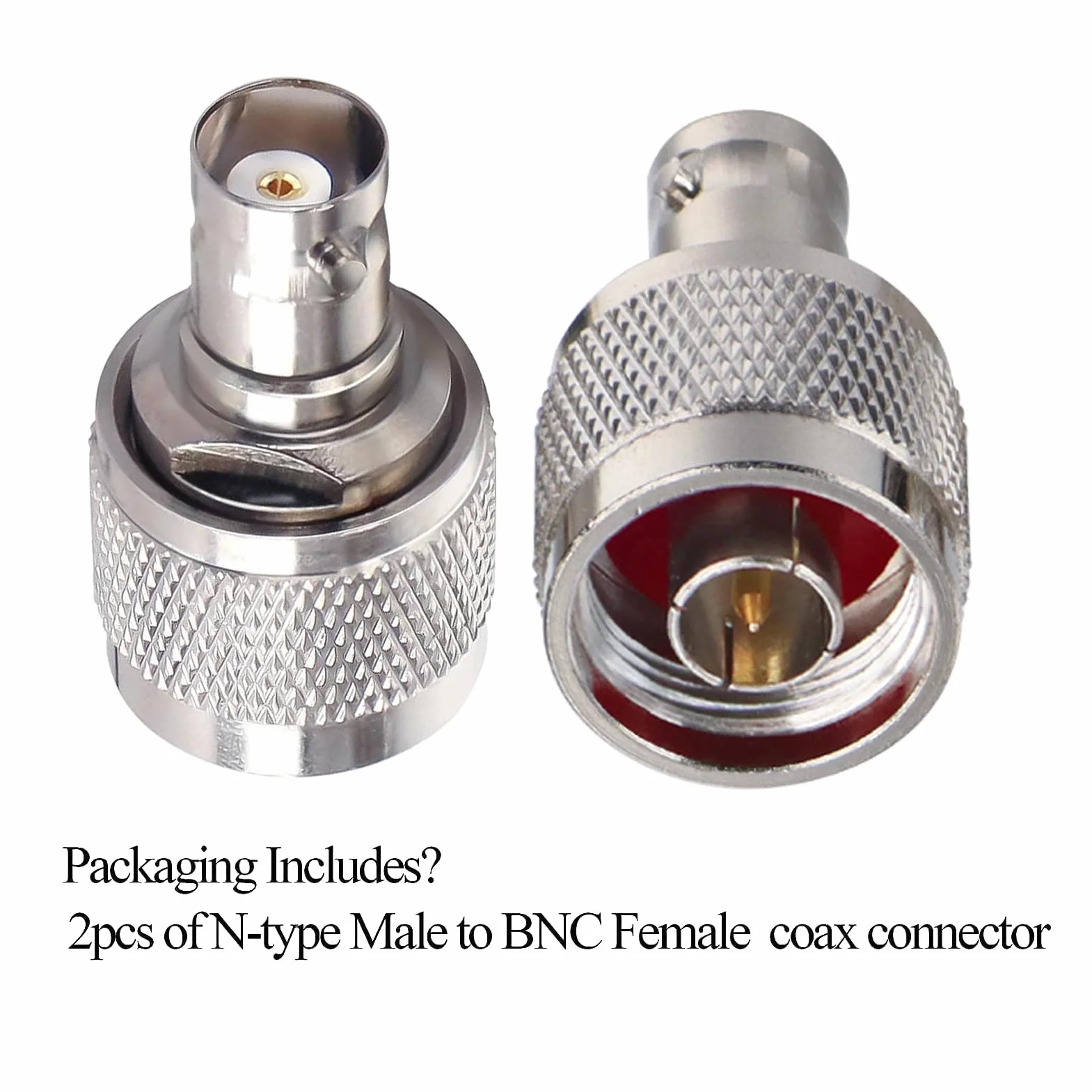 TUOLNK N Stecker auf BNC Buchse, Koaxialadapter N Typ Stecker auf BNC Buchse, RF Koaxialstecker für WLAN Antennenverlängerungskabel, 2 Stück