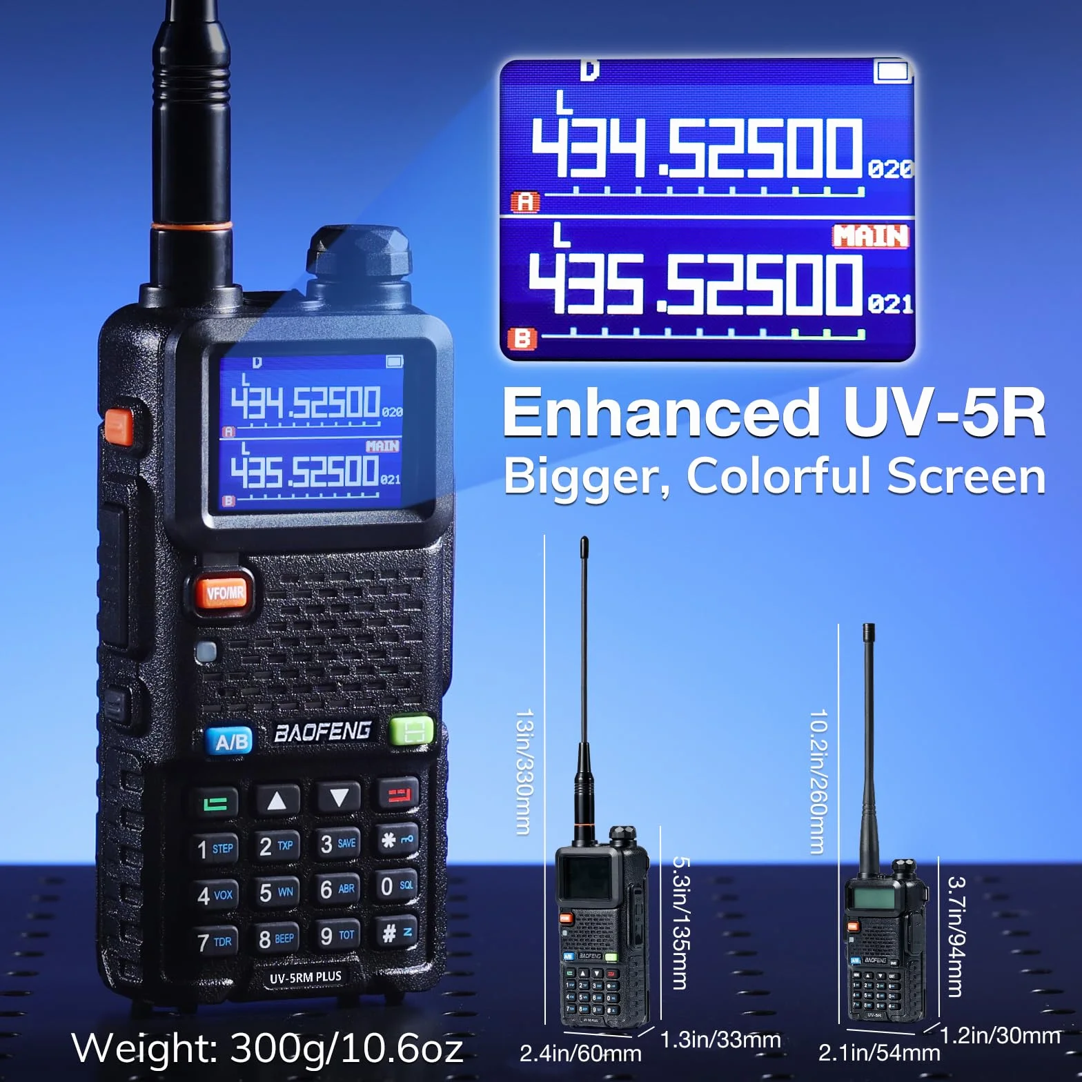 BAOFENG UV-5RM Plus amatorskie radio wielopasmowe krótkofalówka, ładowalne radio ręczne z długim zasięgiem, kopiowanie częstotliwości, pasmo lotnicze, bateria 2500 mAh