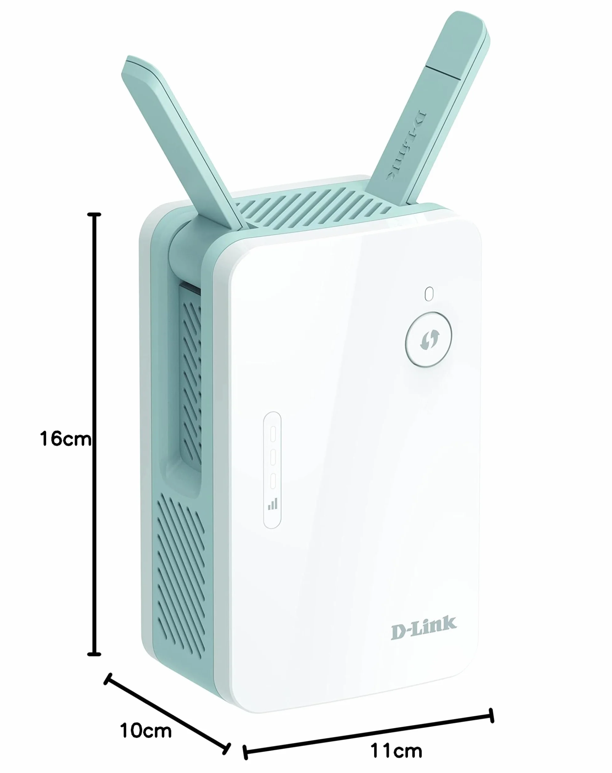 D-Link E15 Eagle PRO AI AX1500 Mesh Range Extender (wzmacniacz Wi-Fi, repeater, hotspot z portem Gigabit, MU-MIMO, OFDMA, obsługa AI, wskaźnik sygnału, Plug and Play, WPS, WPA3)