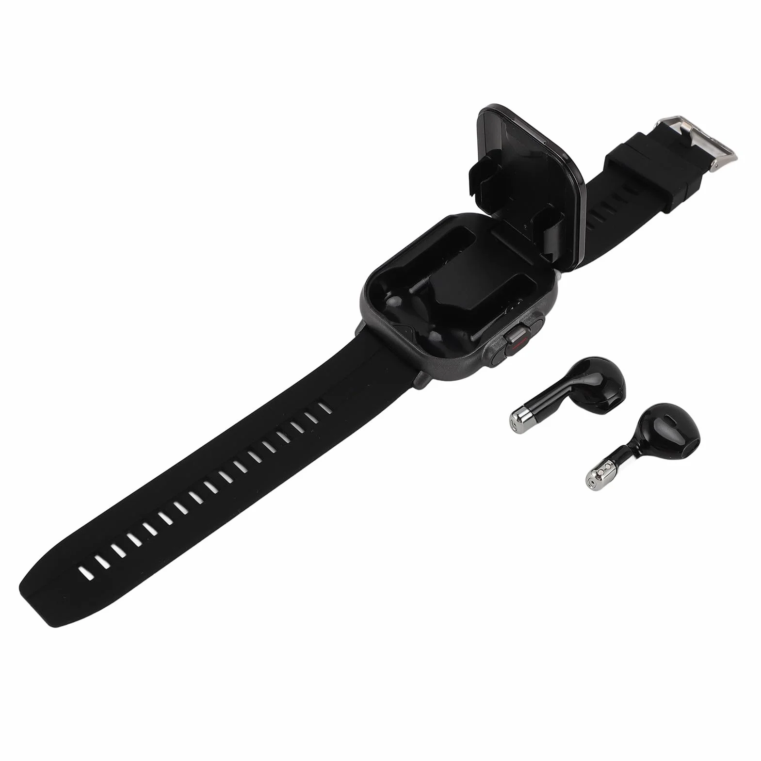 Inteligentny Zegarek ze Słuchawkami, Bezprzewodowy Zestaw Słuchawkowy Smartwatch 2 w 1 z Silikonowym Paskiem i Ekranem o Przekątnej 2,01 Cala, Zegarek z Trackerem Fitness dla IOS