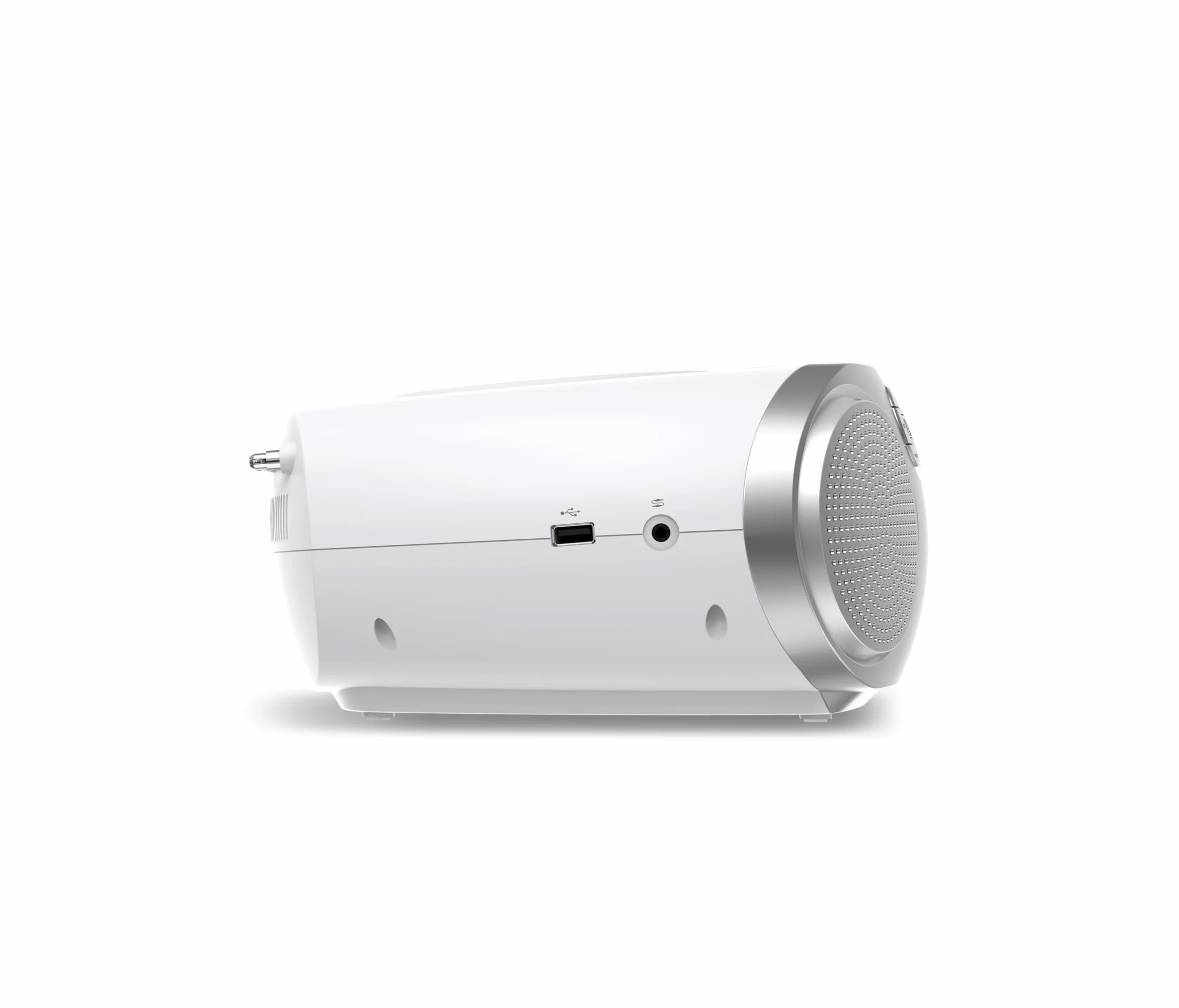 Philips TAZ2000 Przenośny radioodtwarzacz CD z radiem FM, Bluetooth 6.0, odtwarzanie USB, wejście audio, Dynamic Bass Boost, głośniki stereo 6W, zasilanie AC/bateryjne, uchwyt – srebrny