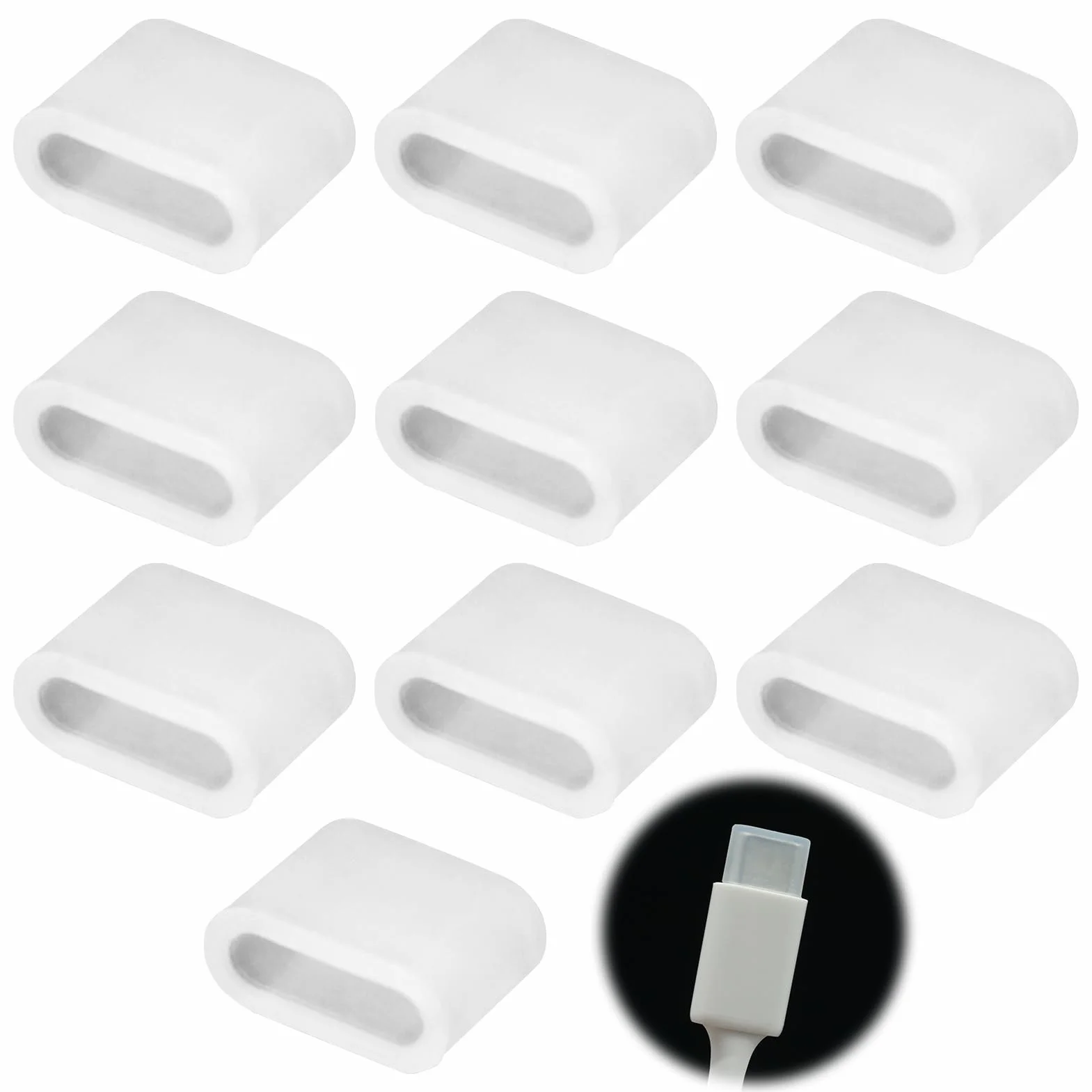 kiki fancy Nasadka ochronna USB-C 10 sztuk, zatyczka chroniąca przed kurzem, wtyczka USB-C z tworzywa sztucznego, pyłoszczelna osłona kabla do transmisji danych, osłona kabla do ładowania, zaślepki do
