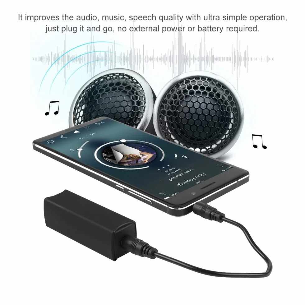 Geräuschisolator, 3,5 mm Erdungsschleifen Geräuschisolator für Heim- und Auto Stereoanlagen (schwarz)