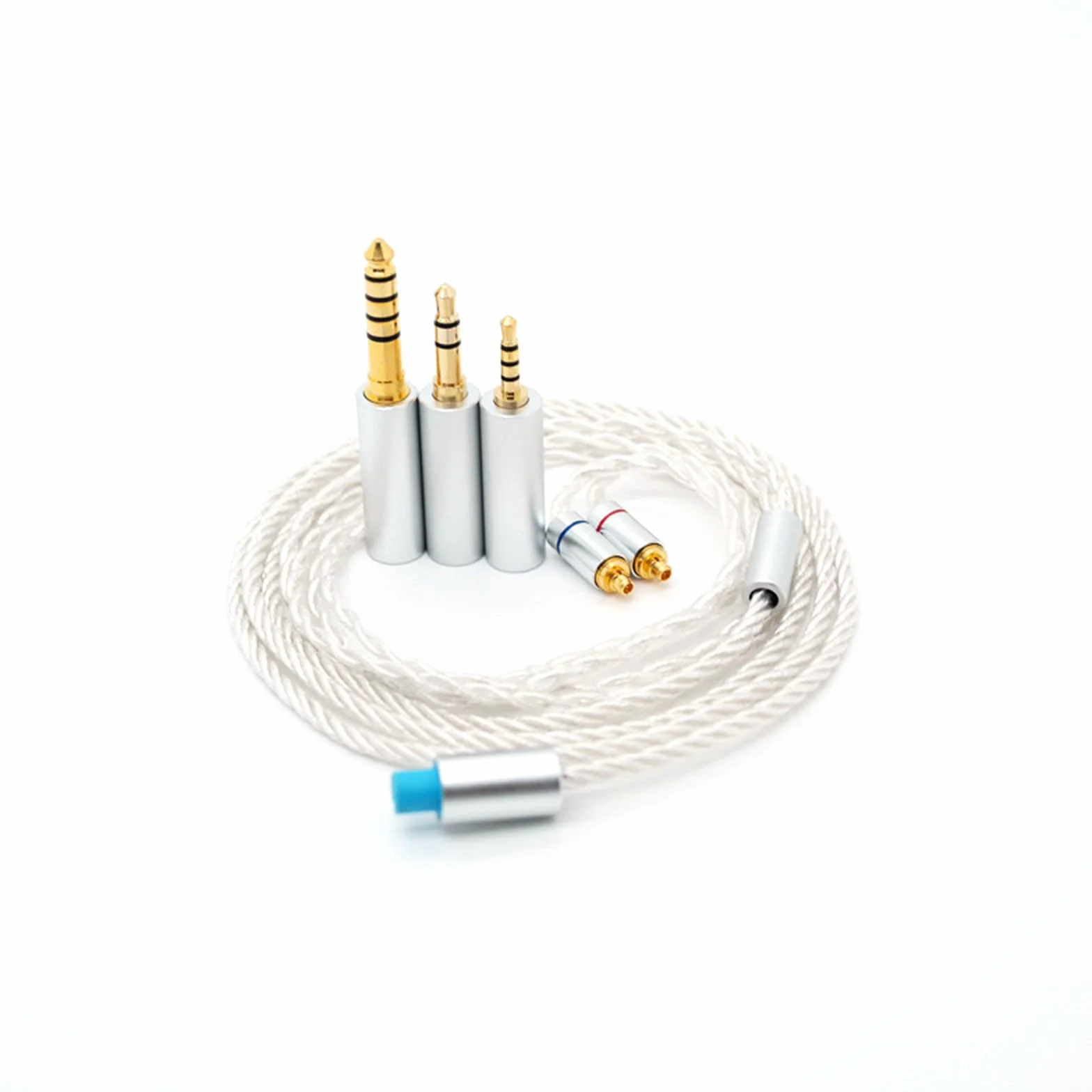 MMCX Zbalansowany Kabel 4.4 mm 2.5 mm 3.5 mm Adapter do Sennheiser IE200 IE300 IE600 IE900 Słuchawki Wymienny Przewód Srebrny