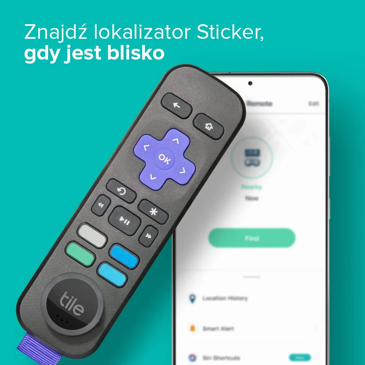 Bluetooth Tile Naklejka 1-pak zasięg 45 m czarna